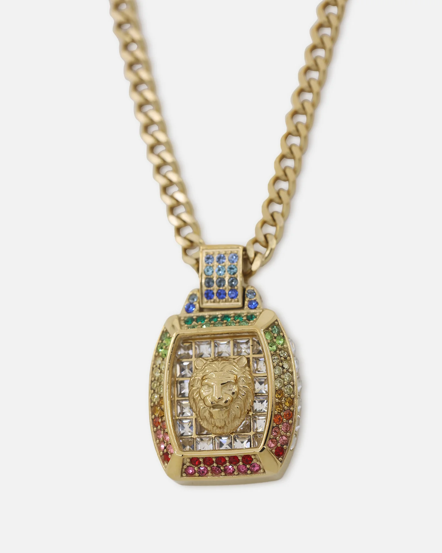 Guess Mainline 21" Lion Pave Charm Necklace Gold - Image 3