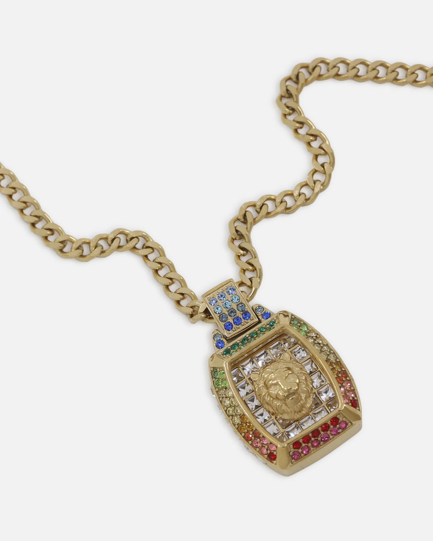 Guess Mainline 21" Lion Pave Charm Necklace Gold - Image 5
