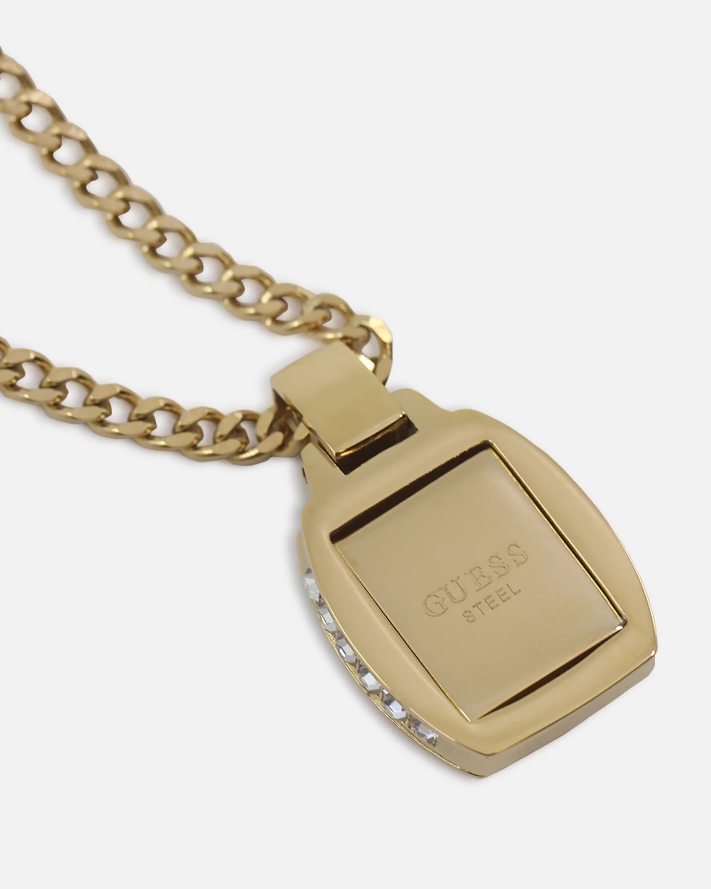 Guess Mainline 21" Lion Pave Charm Necklace Gold - Image 7