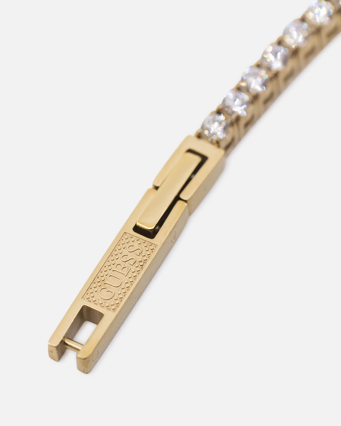 Guess Mainline Gold Tennis Logo Bracelet Multi - Image 3