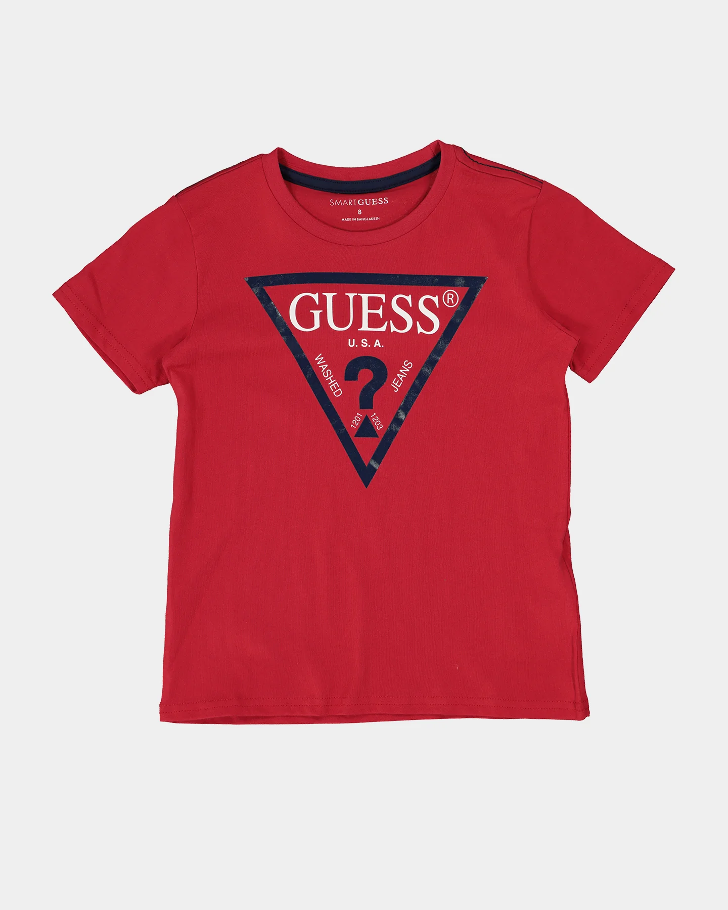 Guess Mainline Kid's Core Short Sleeve T-Shirt True Red Hot - Image 3