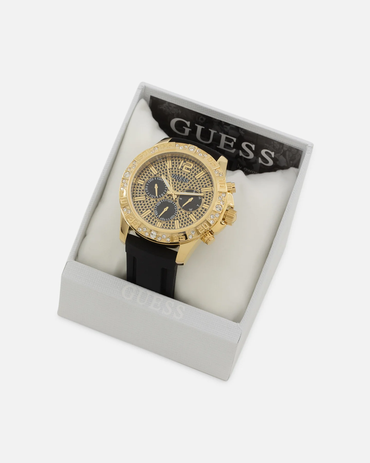 Guess Mainline Majestic Crystal Watch Gold/Green - Image 3