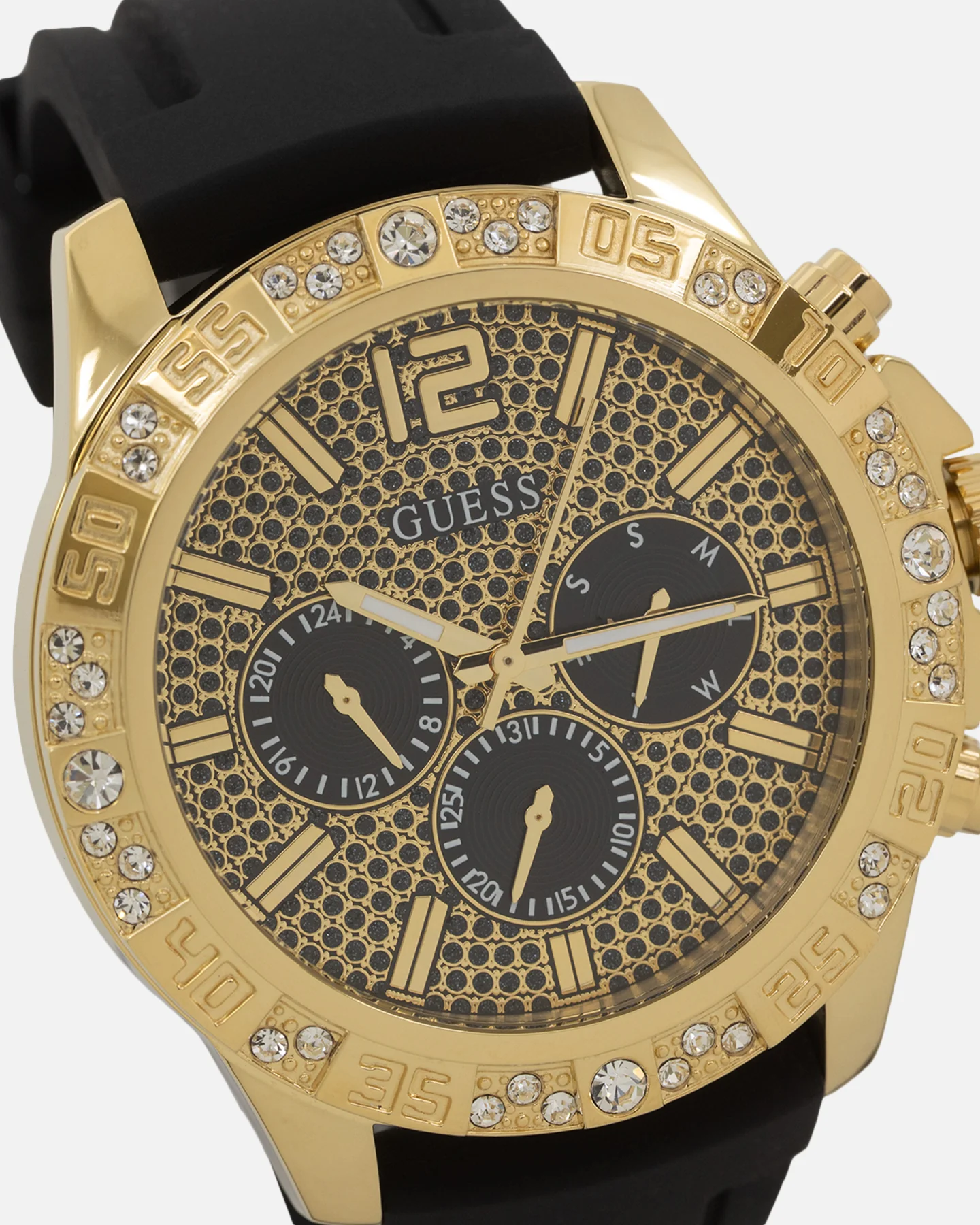 Guess Mainline Majestic Crystal Watch Gold/Green - Image 5