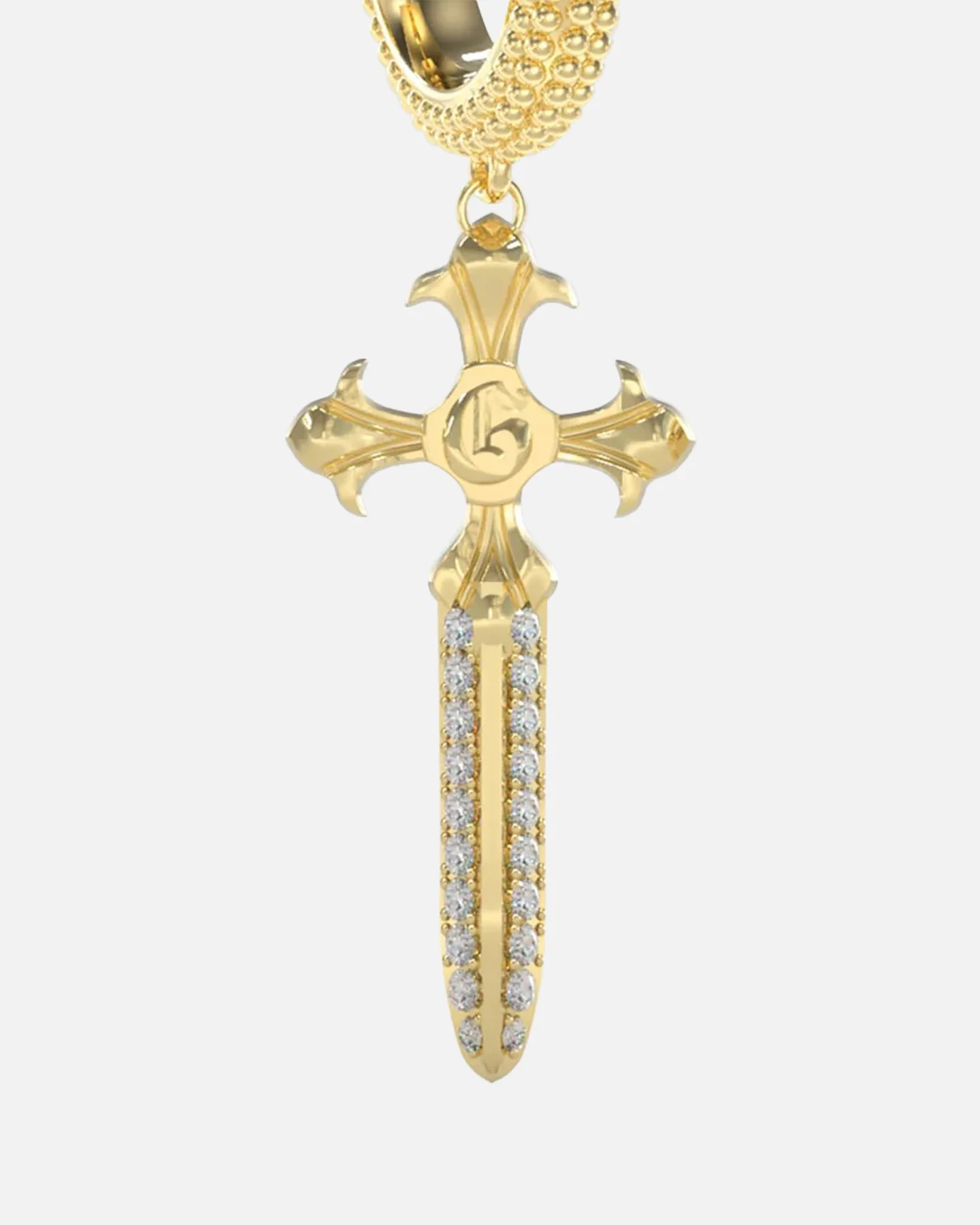Guess Mainline Rebel Knight Dagger Crystal Earring Gold - Image 3