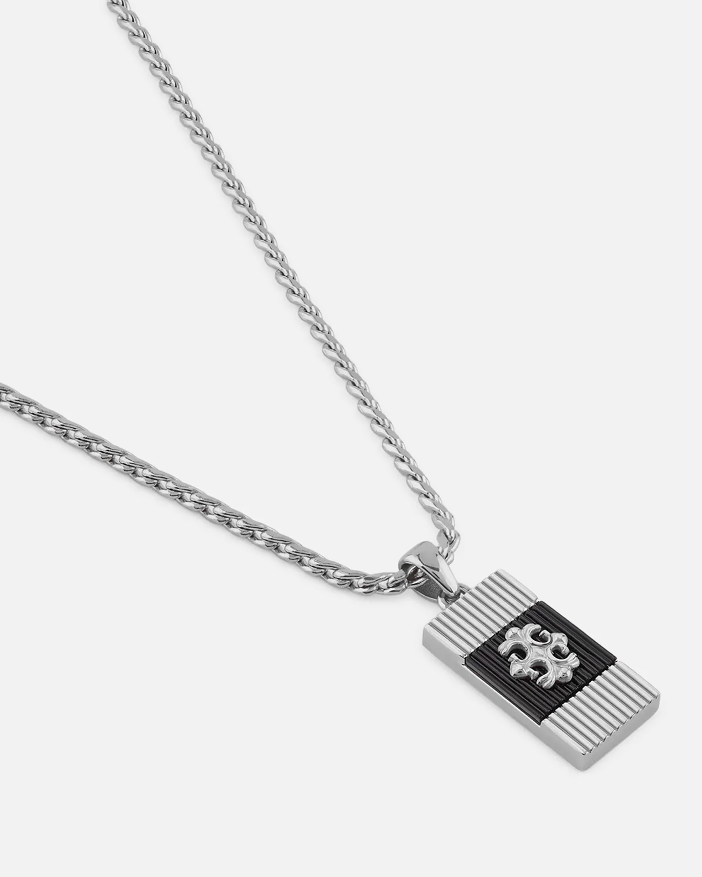 Guess Mainline Rebel Moon 26" Tag Necklace Steel - Image 3
