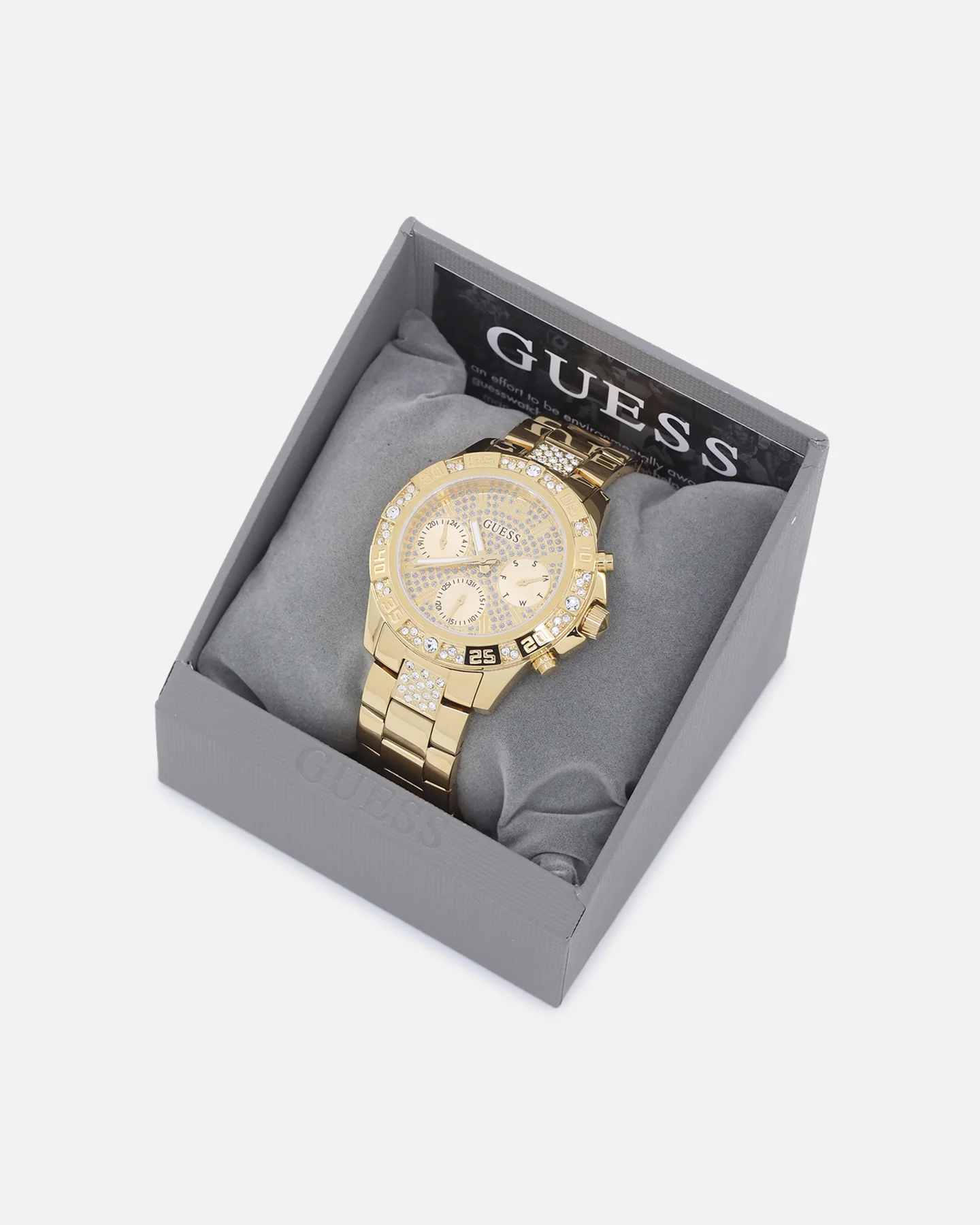 Guess Mainline Women's Majesty Crystal '40th Anniversary' Watch Gold - Image 4