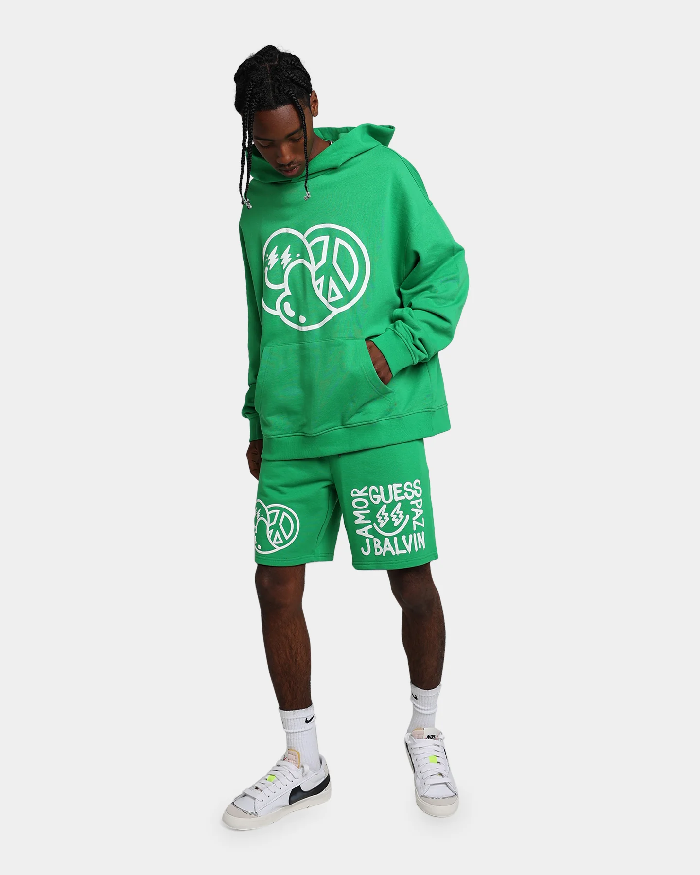 GUESS Originals X J Balvin Paz Hoodie Vip Green - Image 2