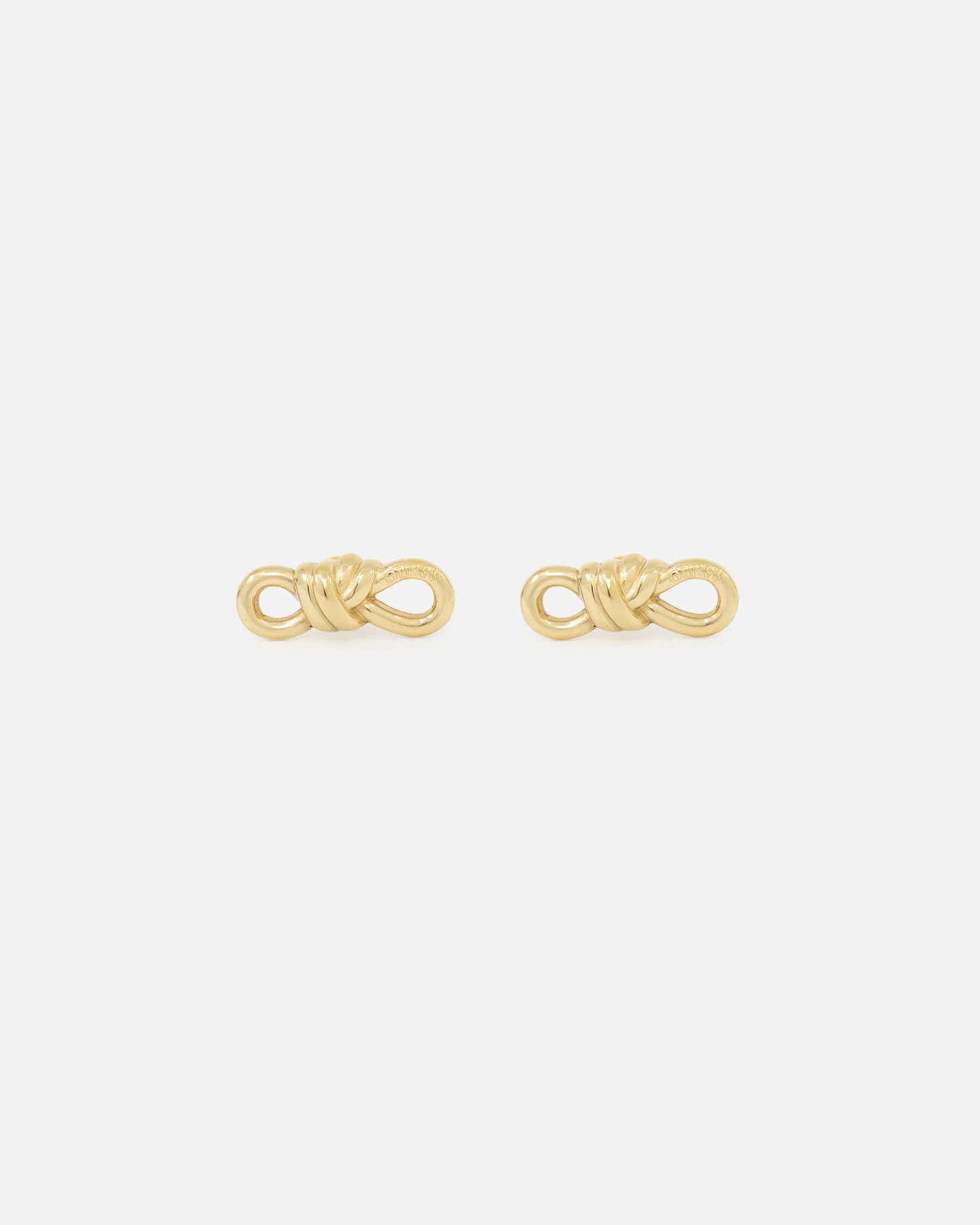 Guess Mainline Women's Modern Love 20mm Knot Stud Earrings Yellow Gold - Image 2