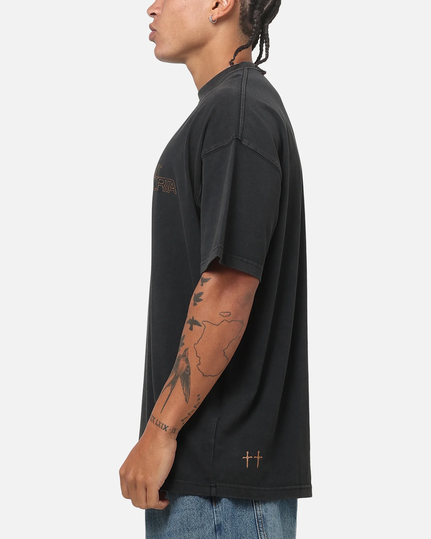 Saint Morta Heritage V2 Boxy T-Shirt Washed Black - Image 5