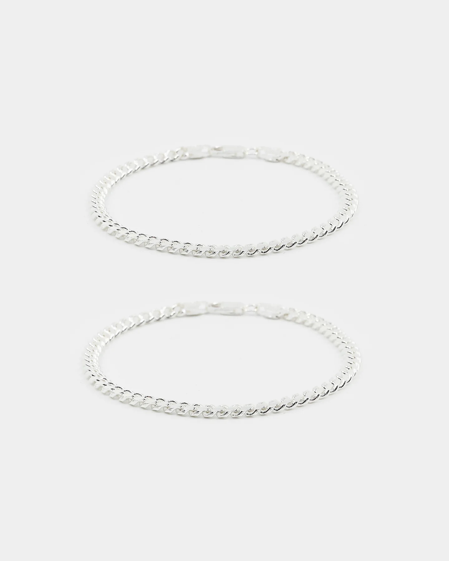 House Of Auric 5mm Cuban Bracelet Set Sterling Silver - Image 2