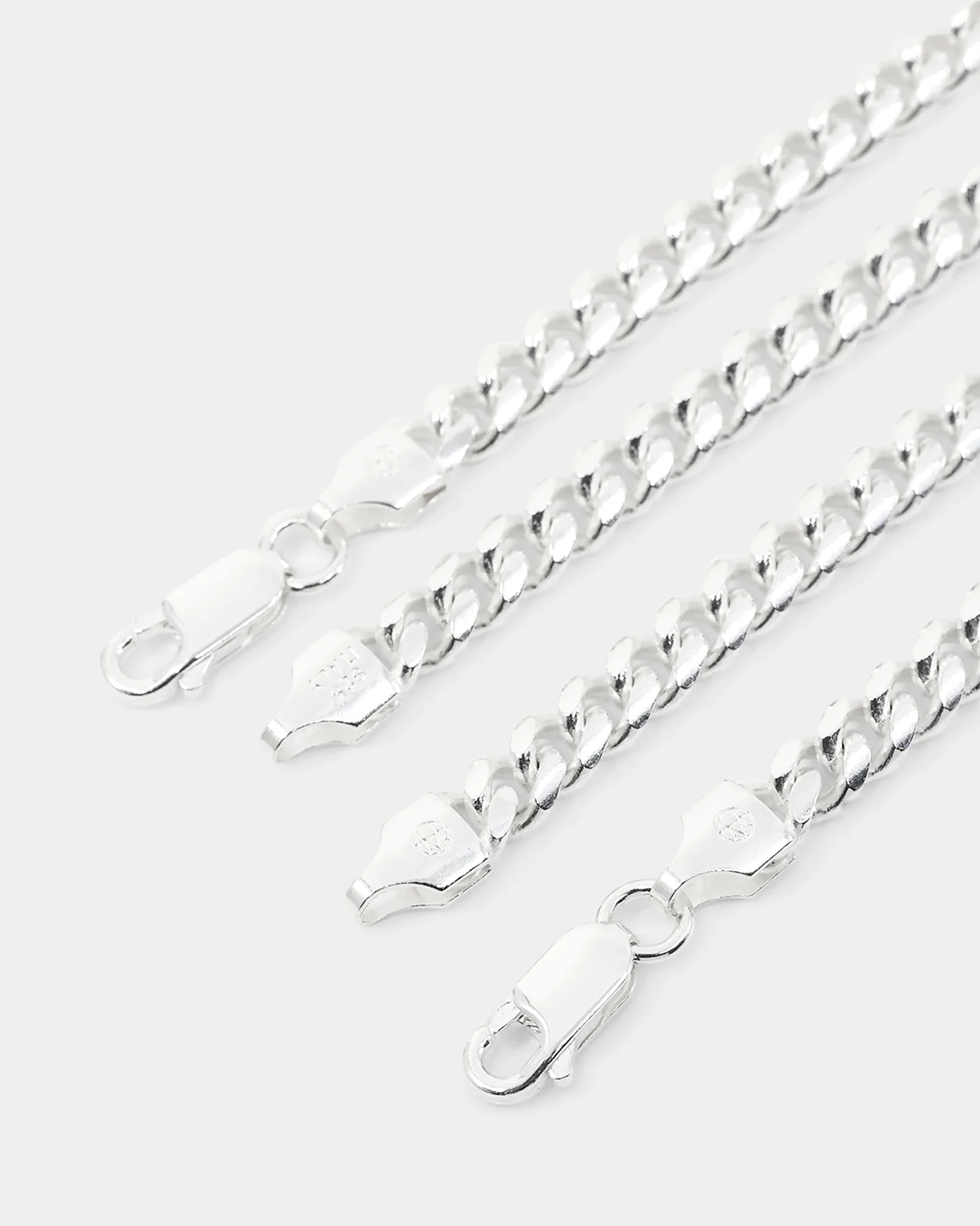 House Of Auric 5mm Cuban Bracelet Set Sterling Silver - Image 5