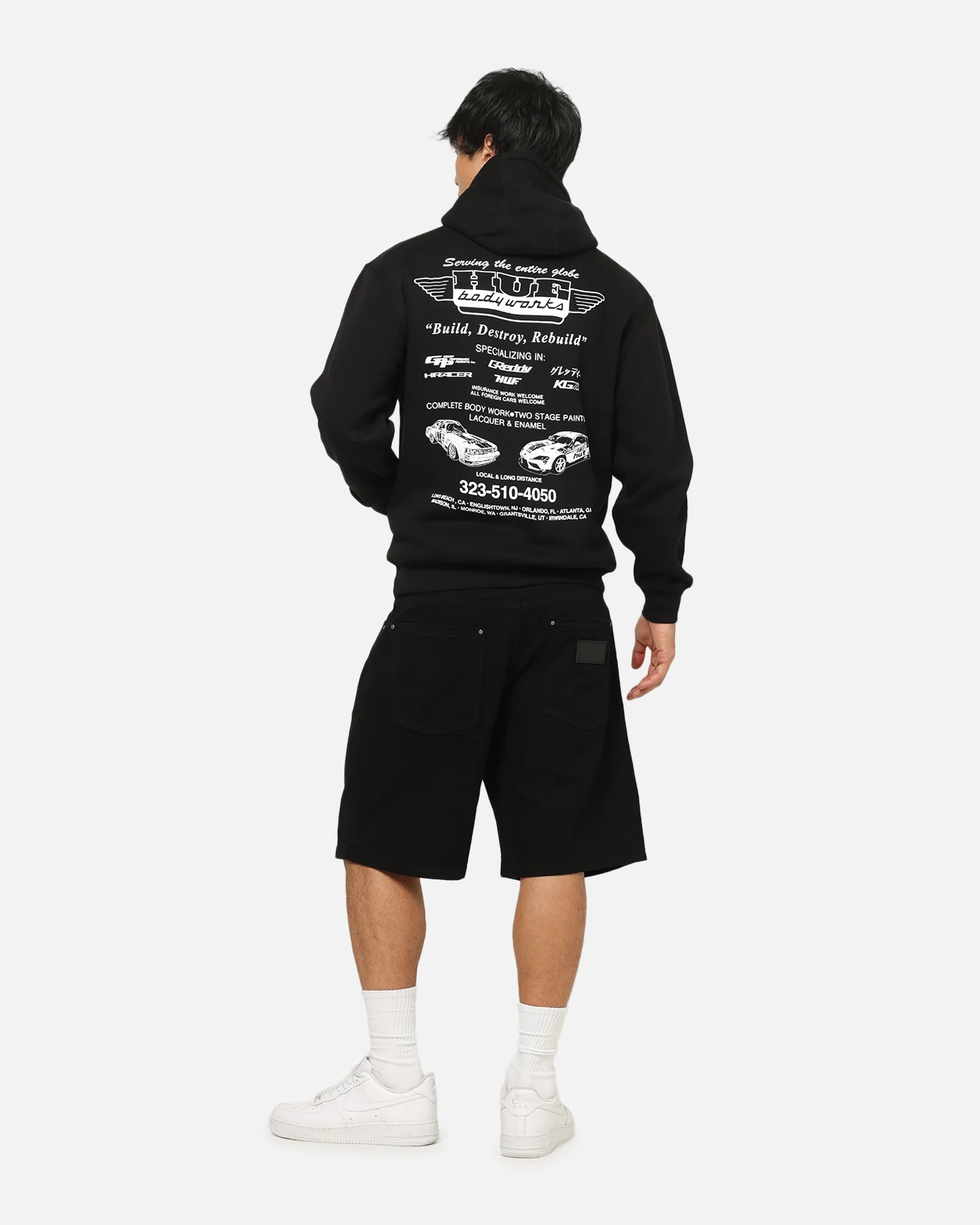 Huf X Greddy Body Works Hoodie Black - Image 3