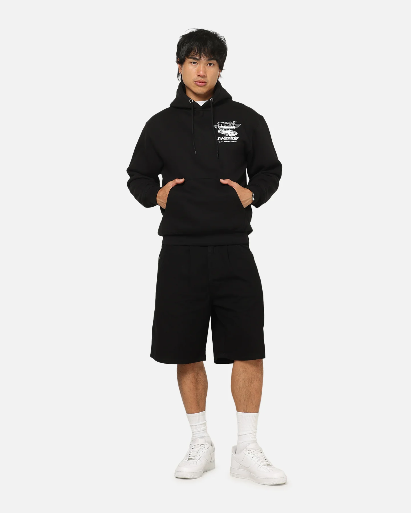 Huf X Greddy Body Works Hoodie Black - Image 4