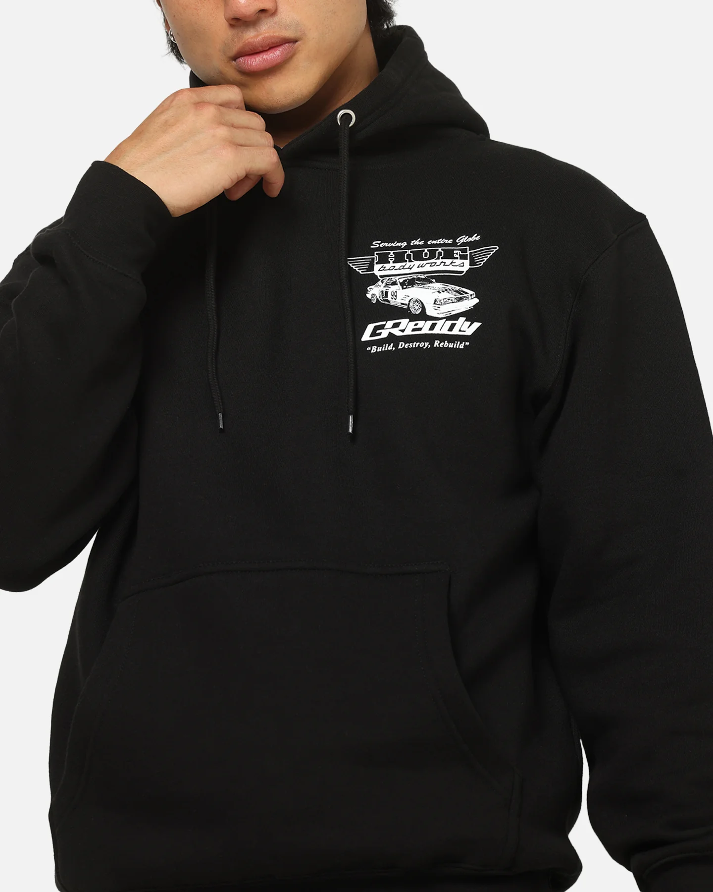Huf X Greddy Body Works Hoodie Black - Image 8