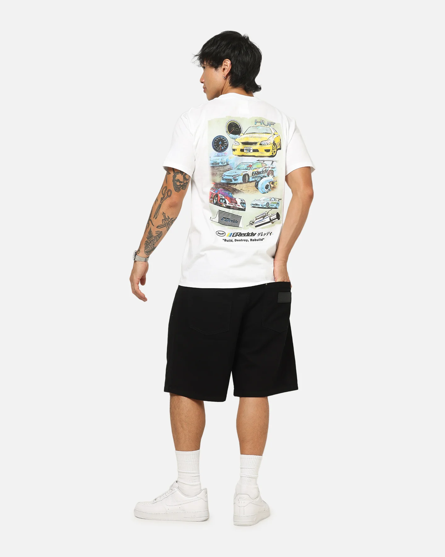 Huf X Greddy Parts T-Shirt White - Image 3