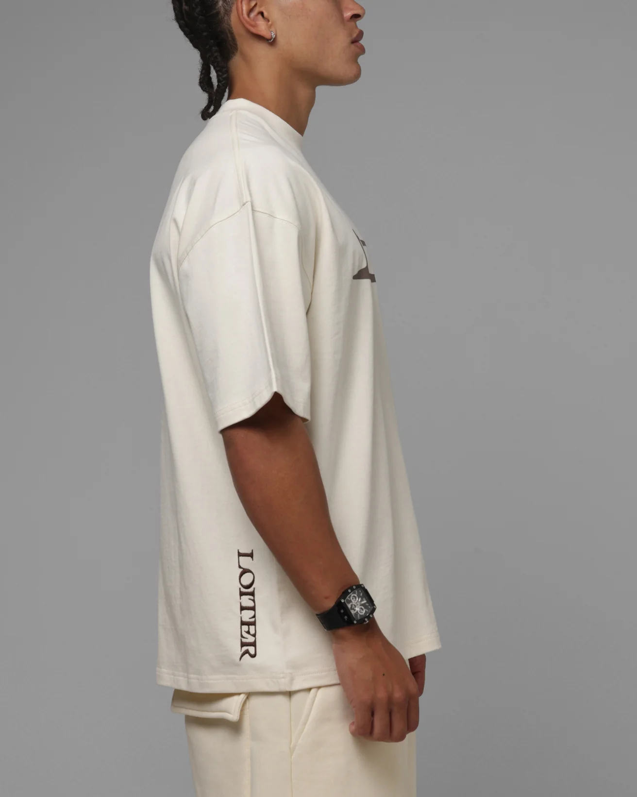 Loiter Hybrid Premium T-Shirt Beige - Image 4