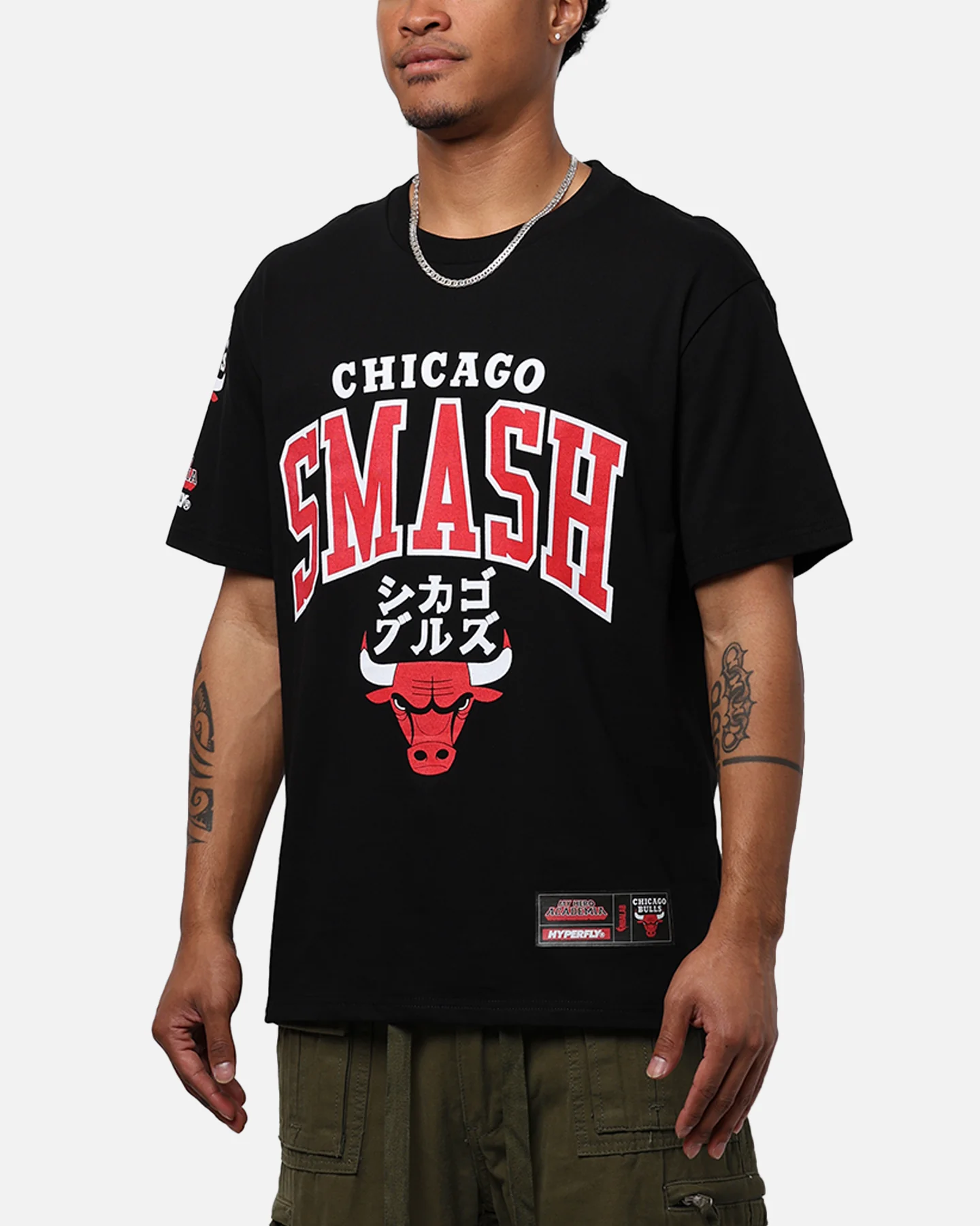 Hyperfly X My Hero Academia V NBA Chicago Bulls T-Shirt Black - Image 7