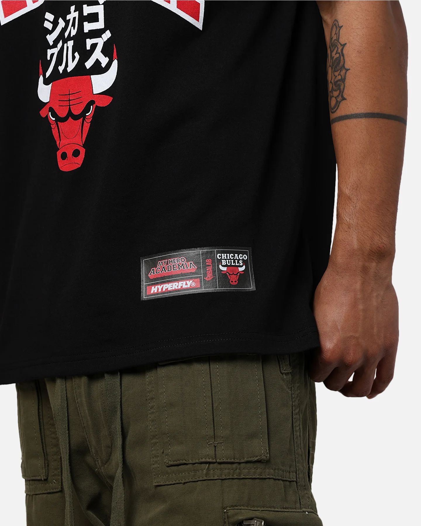 Hyperfly X My Hero Academia V NBA Chicago Bulls T-Shirt Black - Image 9