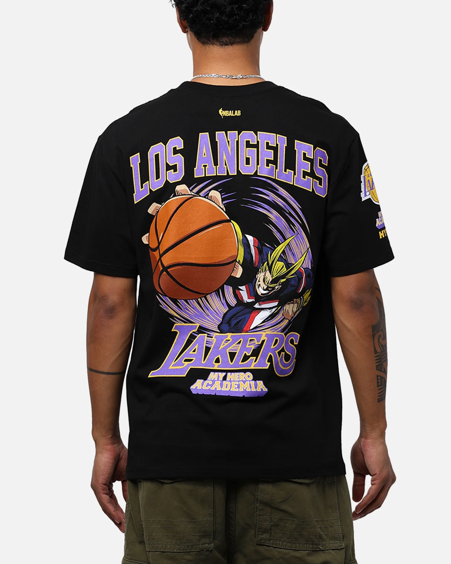 Hyperfly X My Hero Academia V NBA Los Angeles Lakers T-Shirt Black - Image 2