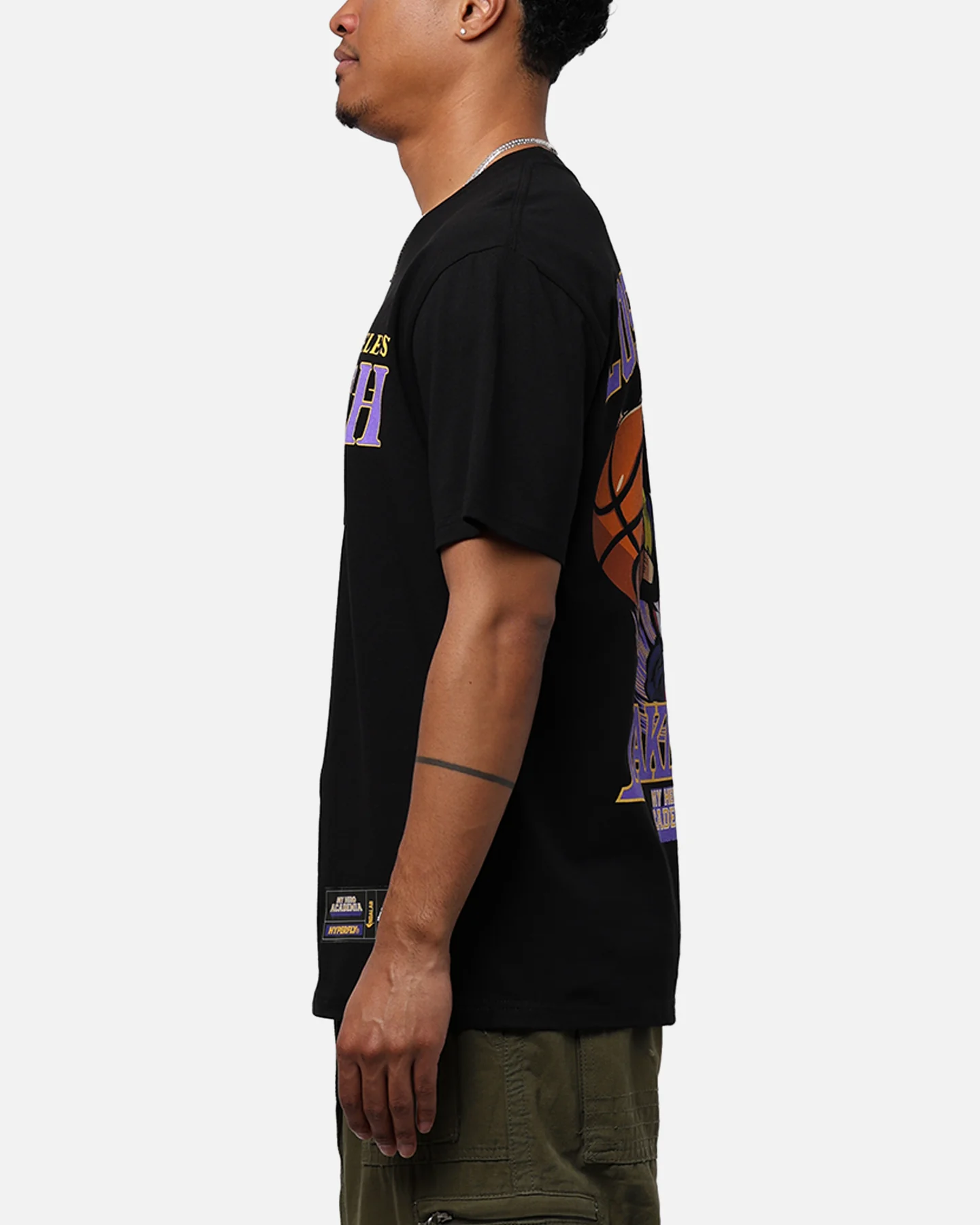 Hyperfly X My Hero Academia V NBA Los Angeles Lakers T-Shirt Black - Image 5