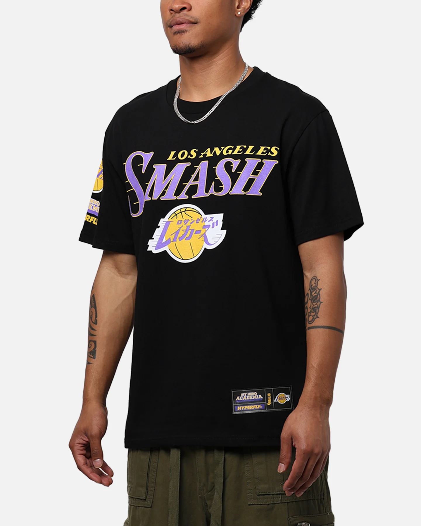 Hyperfly X My Hero Academia V NBA Los Angeles Lakers T-Shirt Black - Image 7