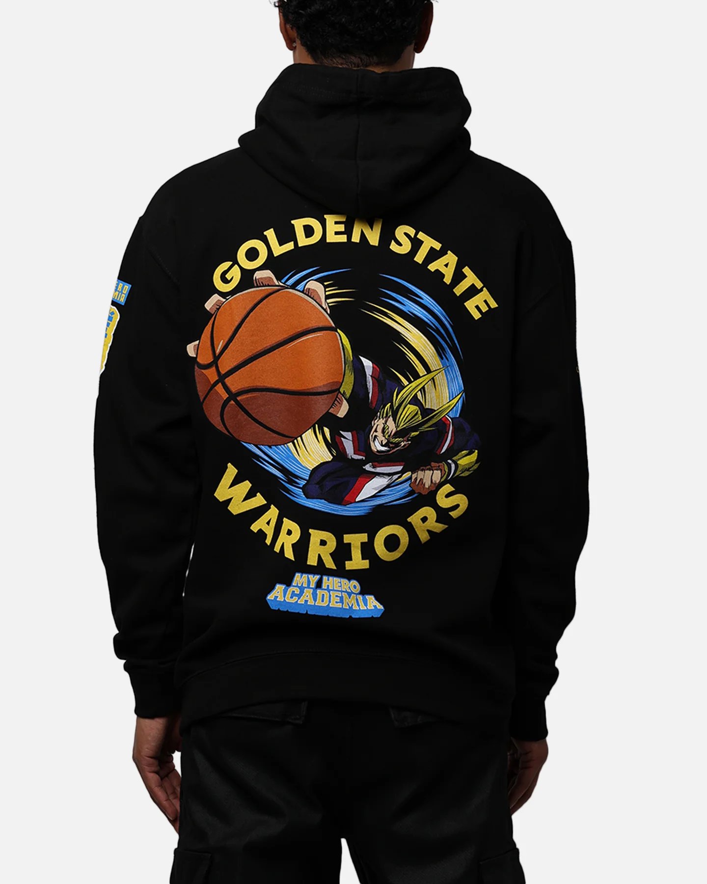 Hyperfly X My Hero Academia X NBA Golden State Warriors Hoodie Black - Image 2