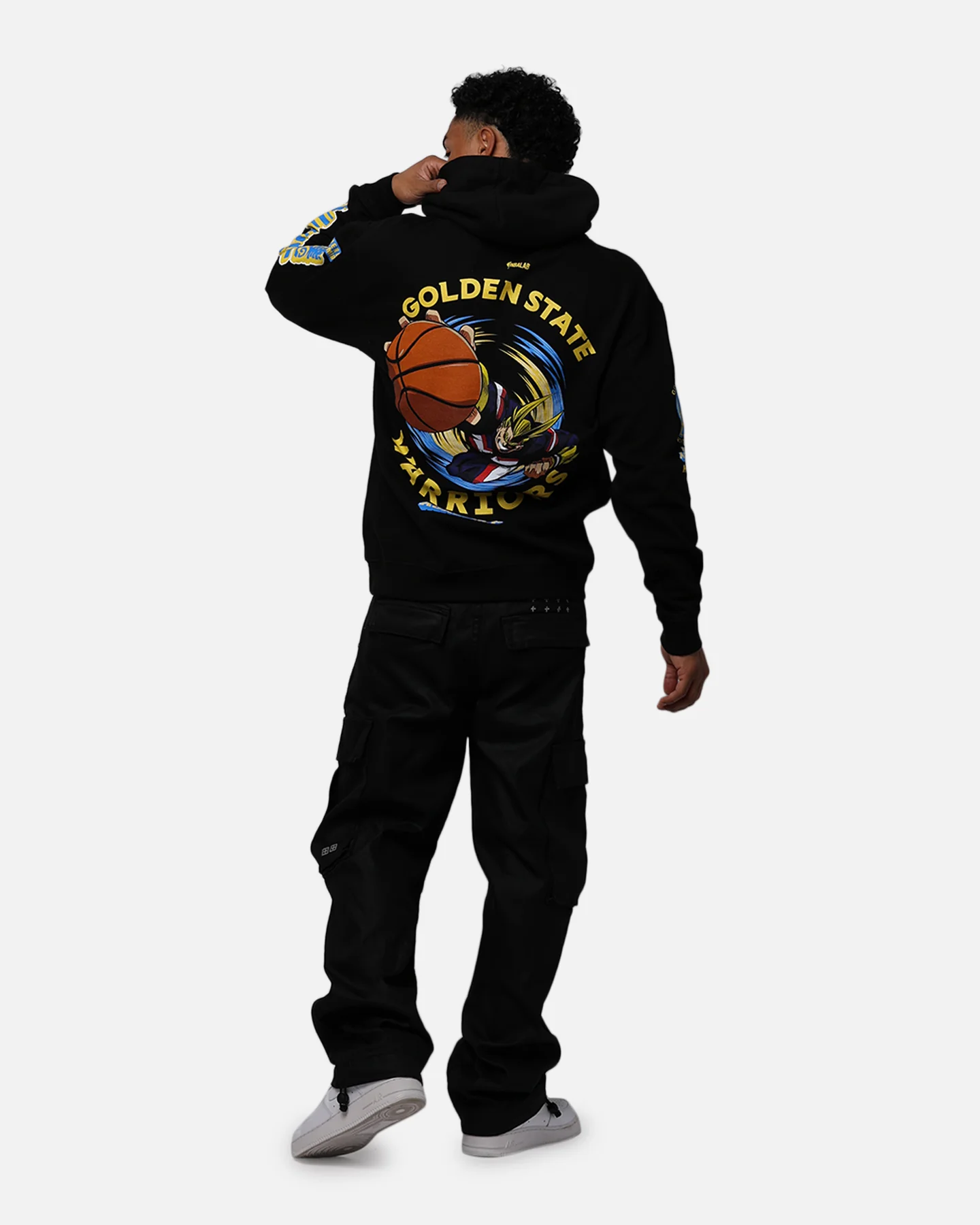 Hyperfly X My Hero Academia X NBA Golden State Warriors Hoodie Black - Image 3