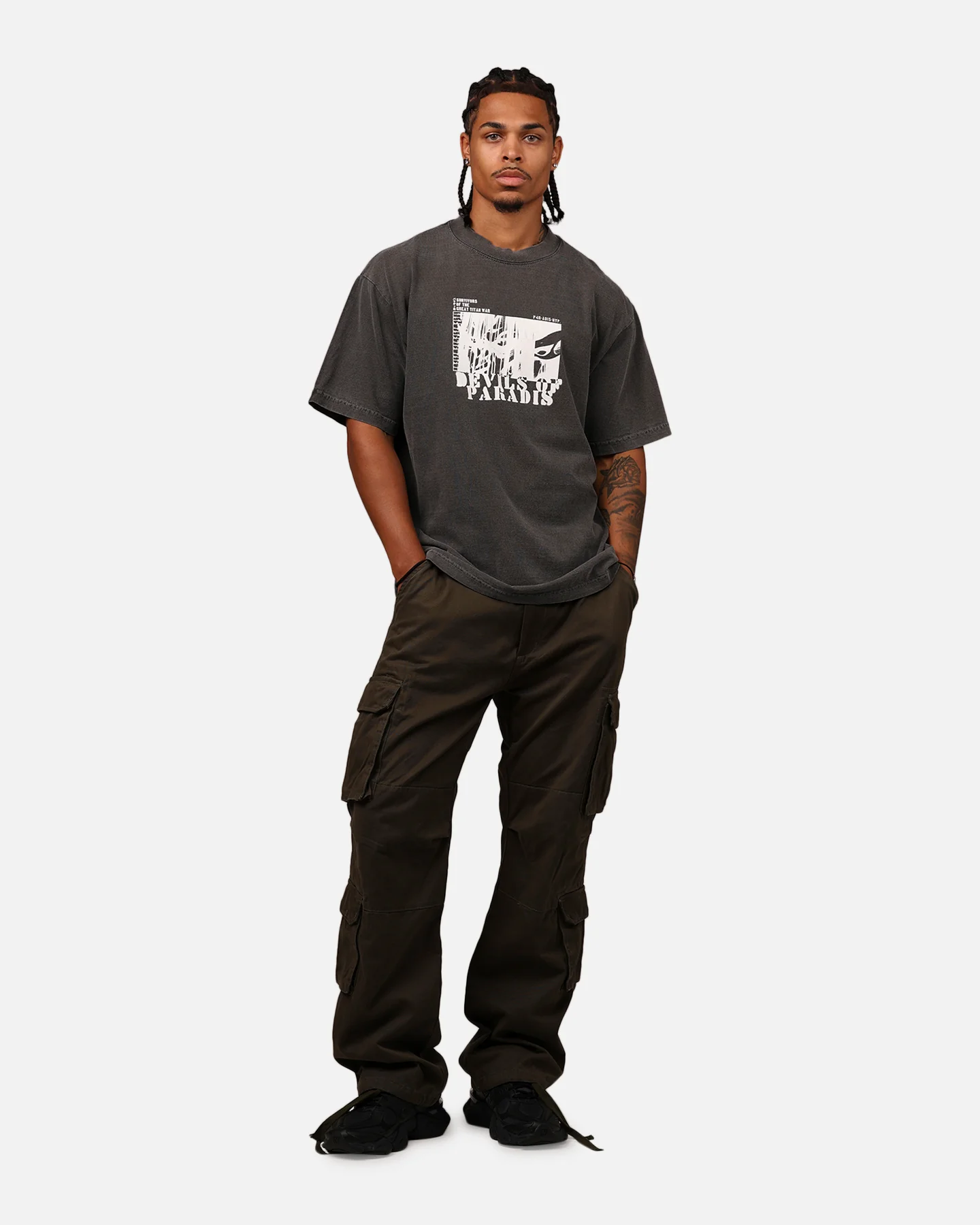 Hypland X Attack On Titan Devils Of Paradis T-Shirt Vintage Black - Image 3