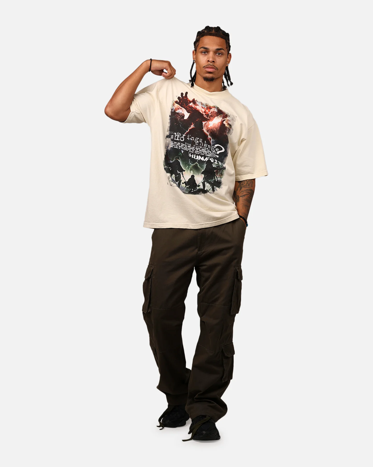 Hypland X Attack On Titan Killers T-Shirt Cream - Image 3