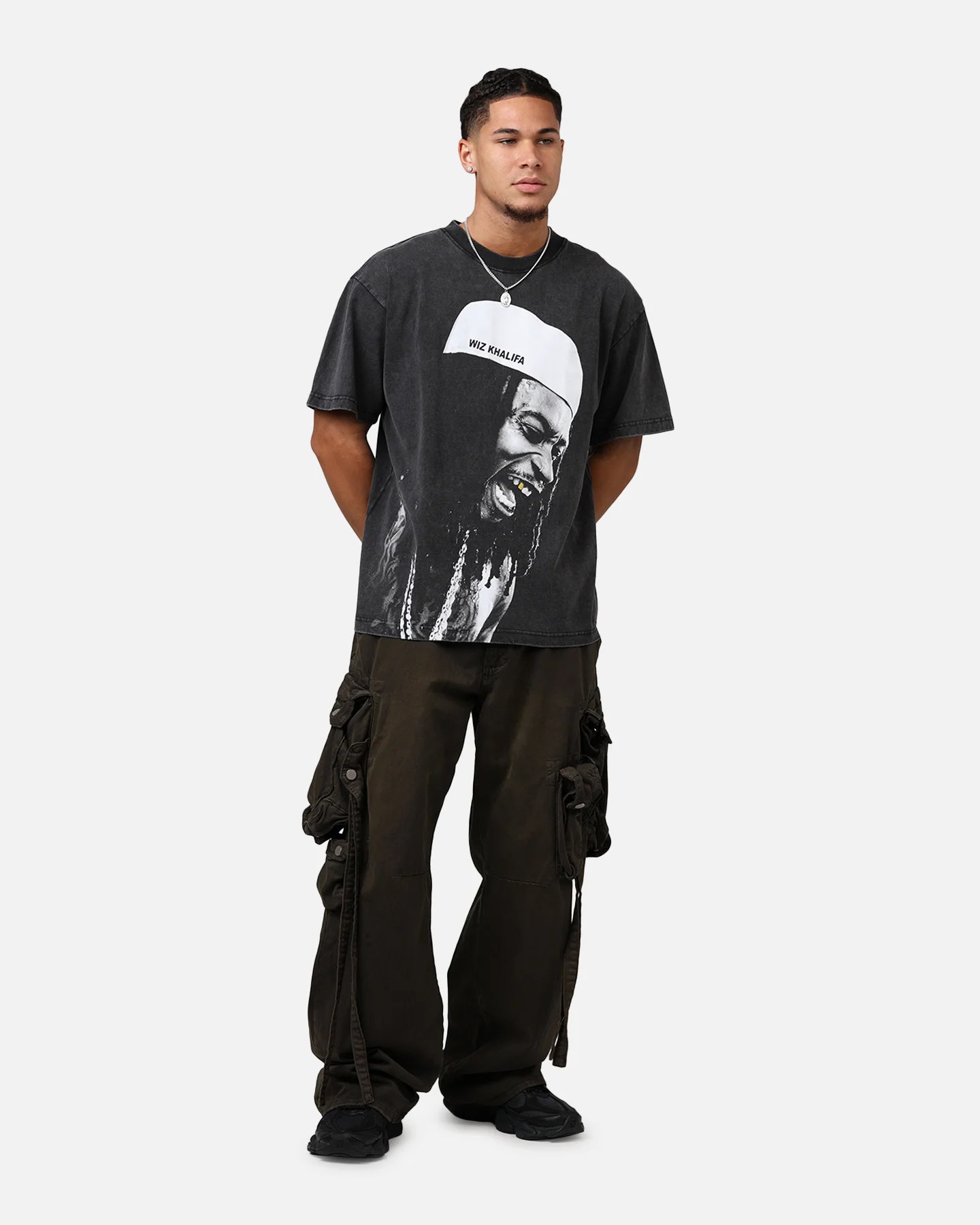 ID Supply Wiz Khalifa Big Laugh T-Shirt Washed Black - Image 3