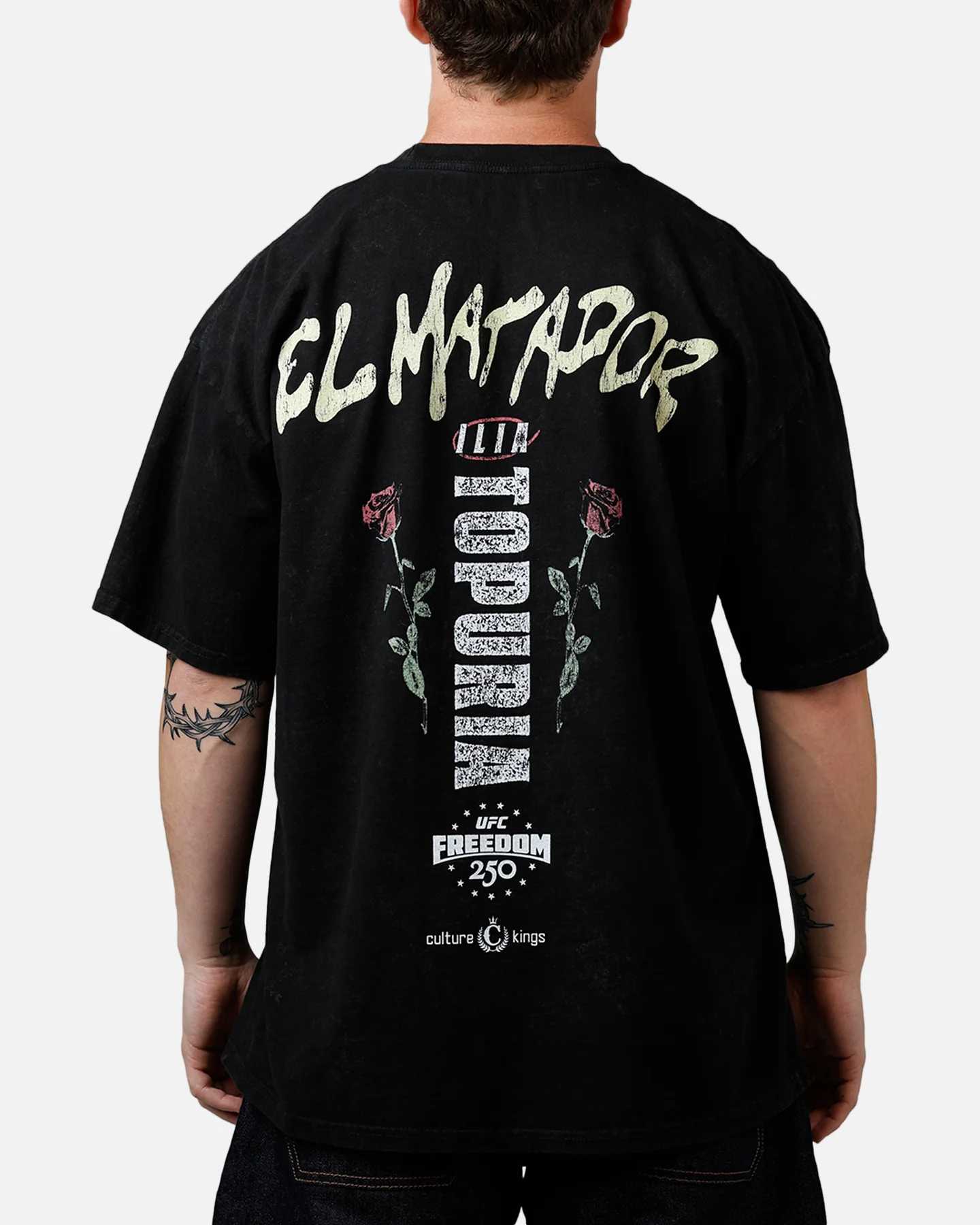 UFC By Culture Kings UFC 250 Ilia Topuria T-Shirt Black Acidwash - Image 2