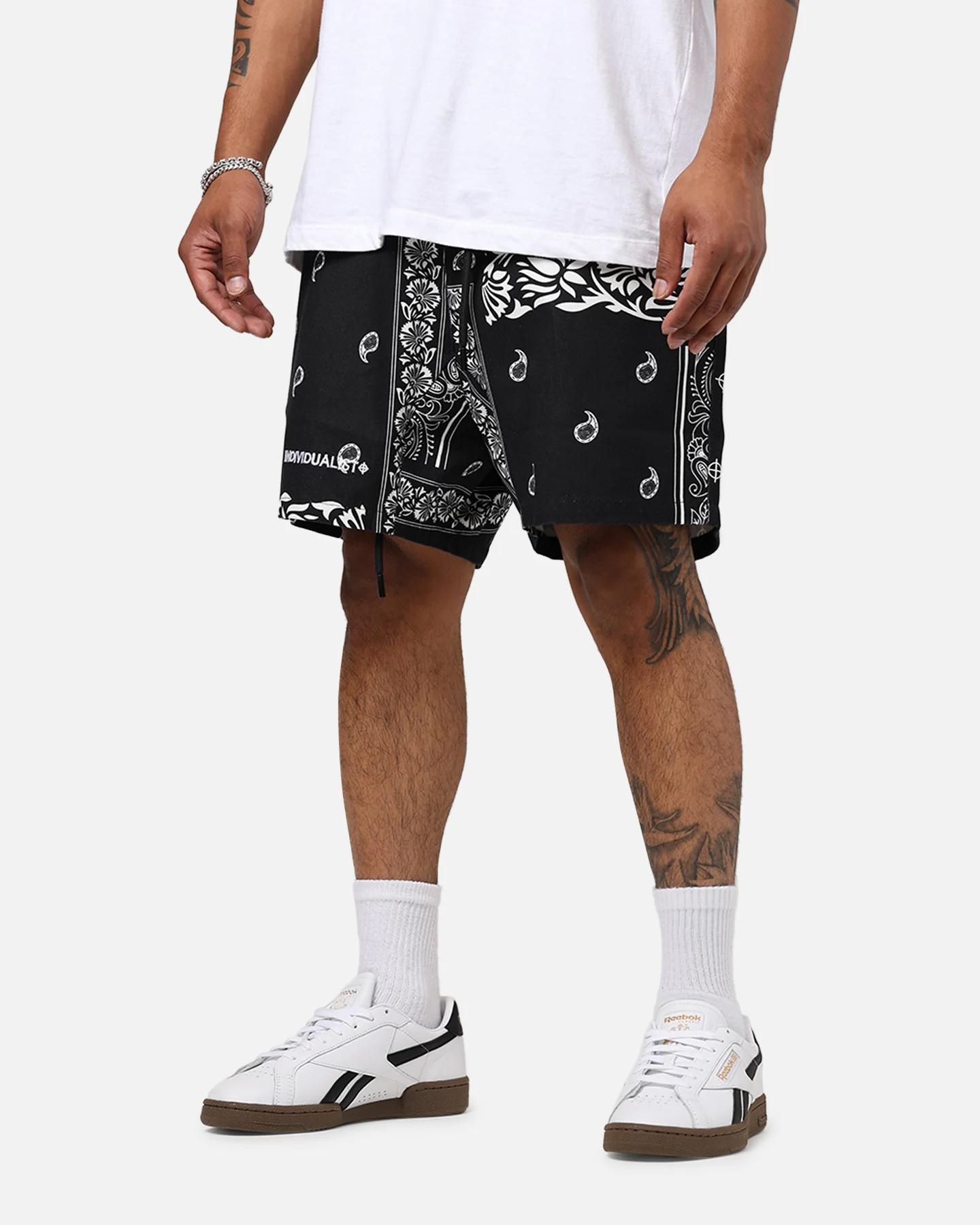 Individualist Lab Finger Print Bandana Shorts Black - Image 4