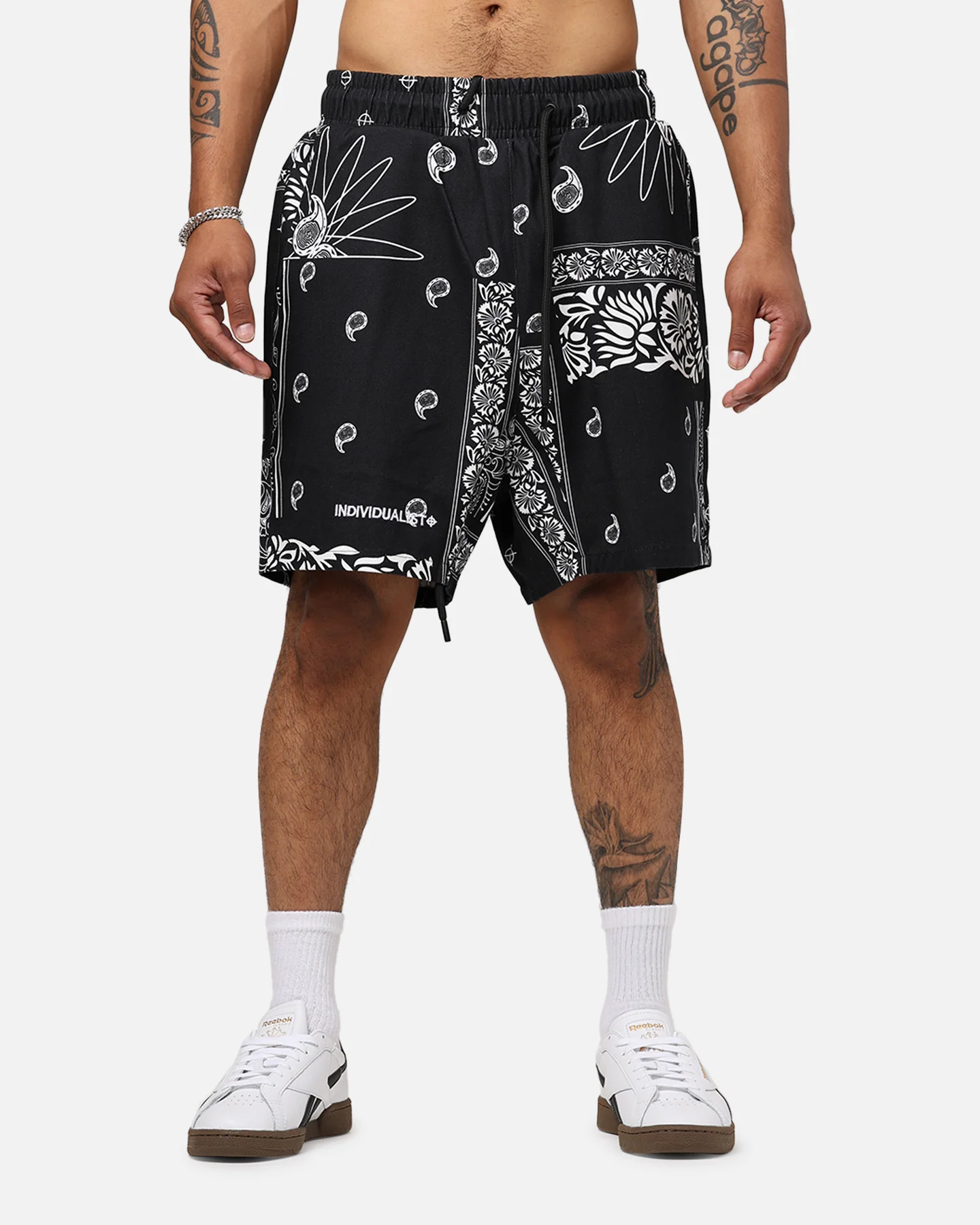 Individualist Lab Finger Print Bandana Shorts Black - Image 6