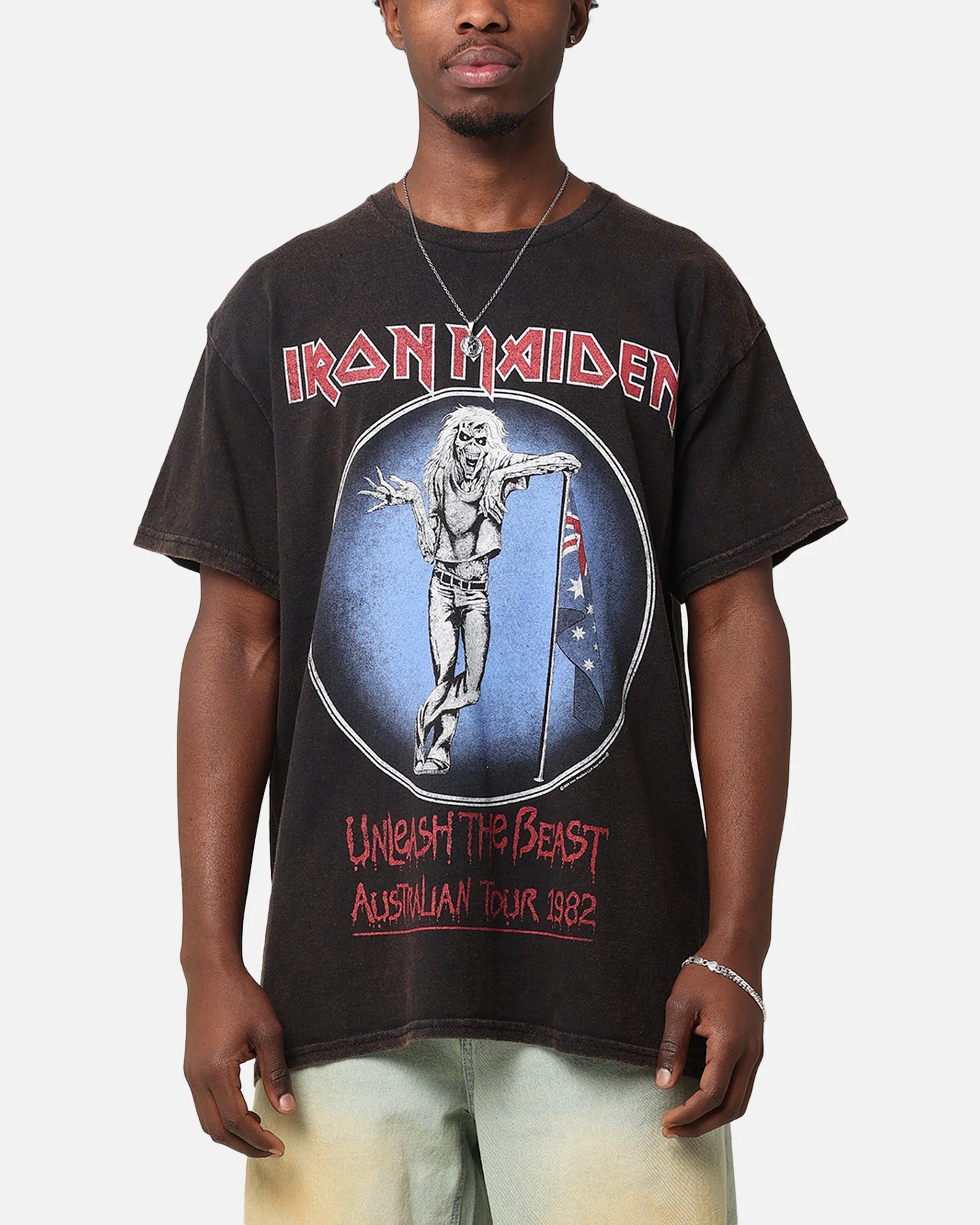 Iron Maiden Unleash Tour Vintage T-Shirt Black Vintage