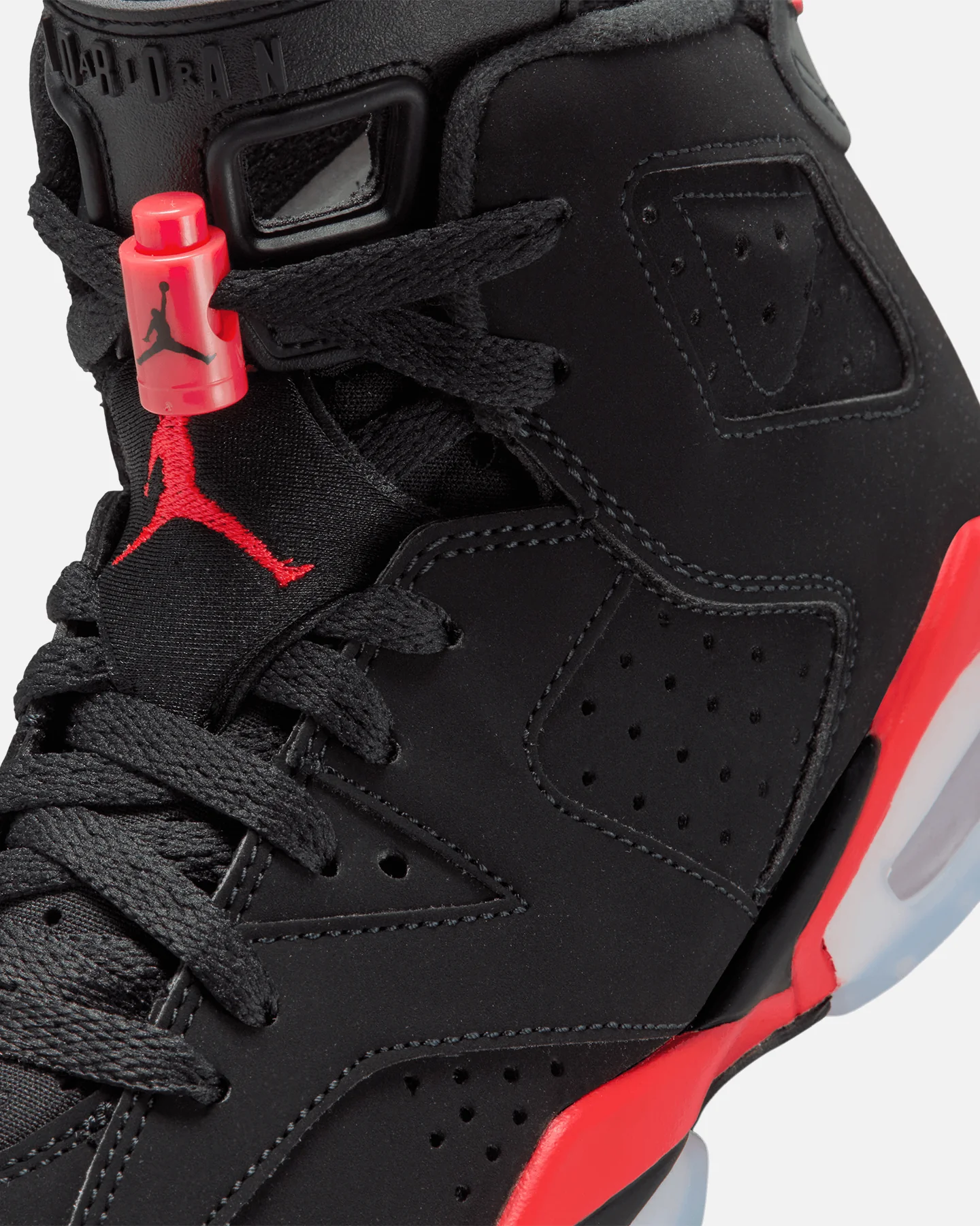 Jordan Kids' Air Jordan 6 Retro "Infrared Salesman" (GS) Black/Lt Crimson - Image 6