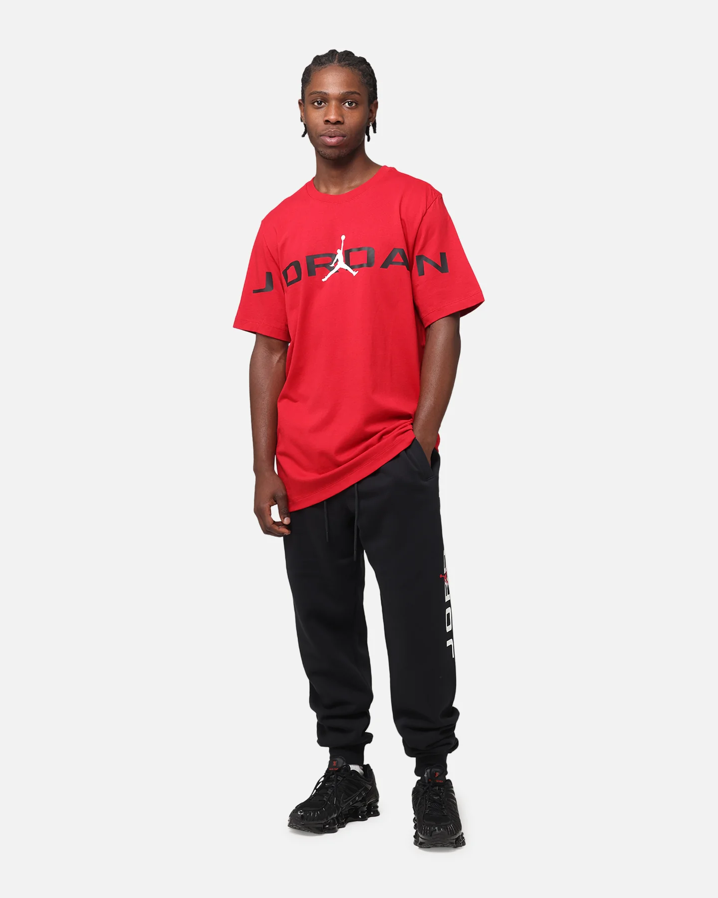 Jordan Air Stretch Crewneck T-Shirt Gym Red/Black/White - Image 2