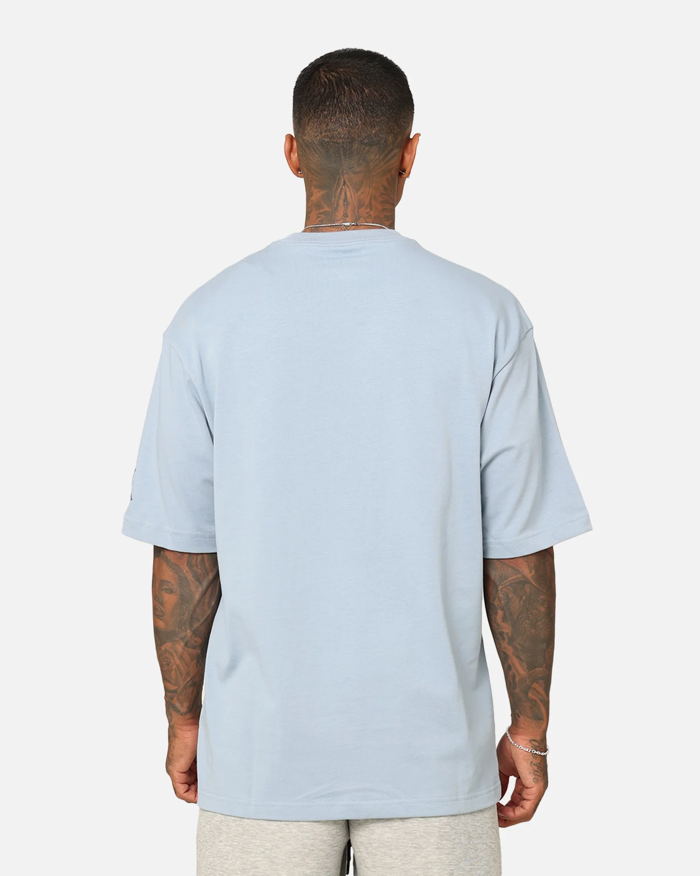 Jordan Brand Sneaker Patch Crew T-Shirt Blue Grey - Image 4