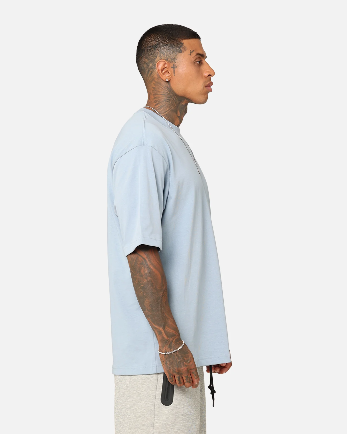 Jordan Brand Sneaker Patch Crew T-Shirt Blue Grey - Image 5