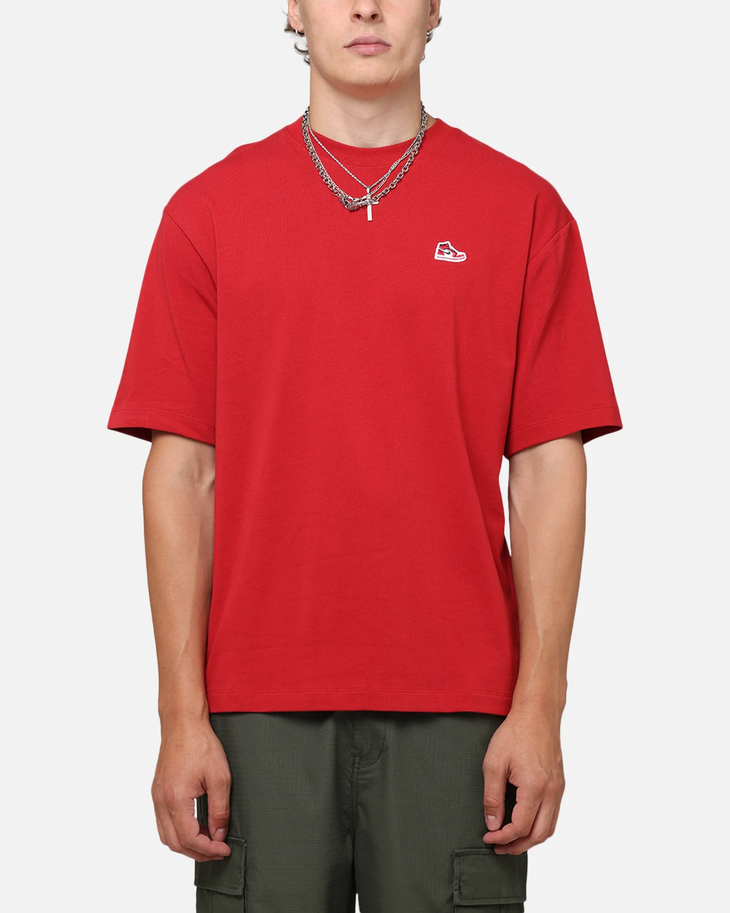 Jordan Brand Sneaker Patch Crew T-Shirt Varsity Red