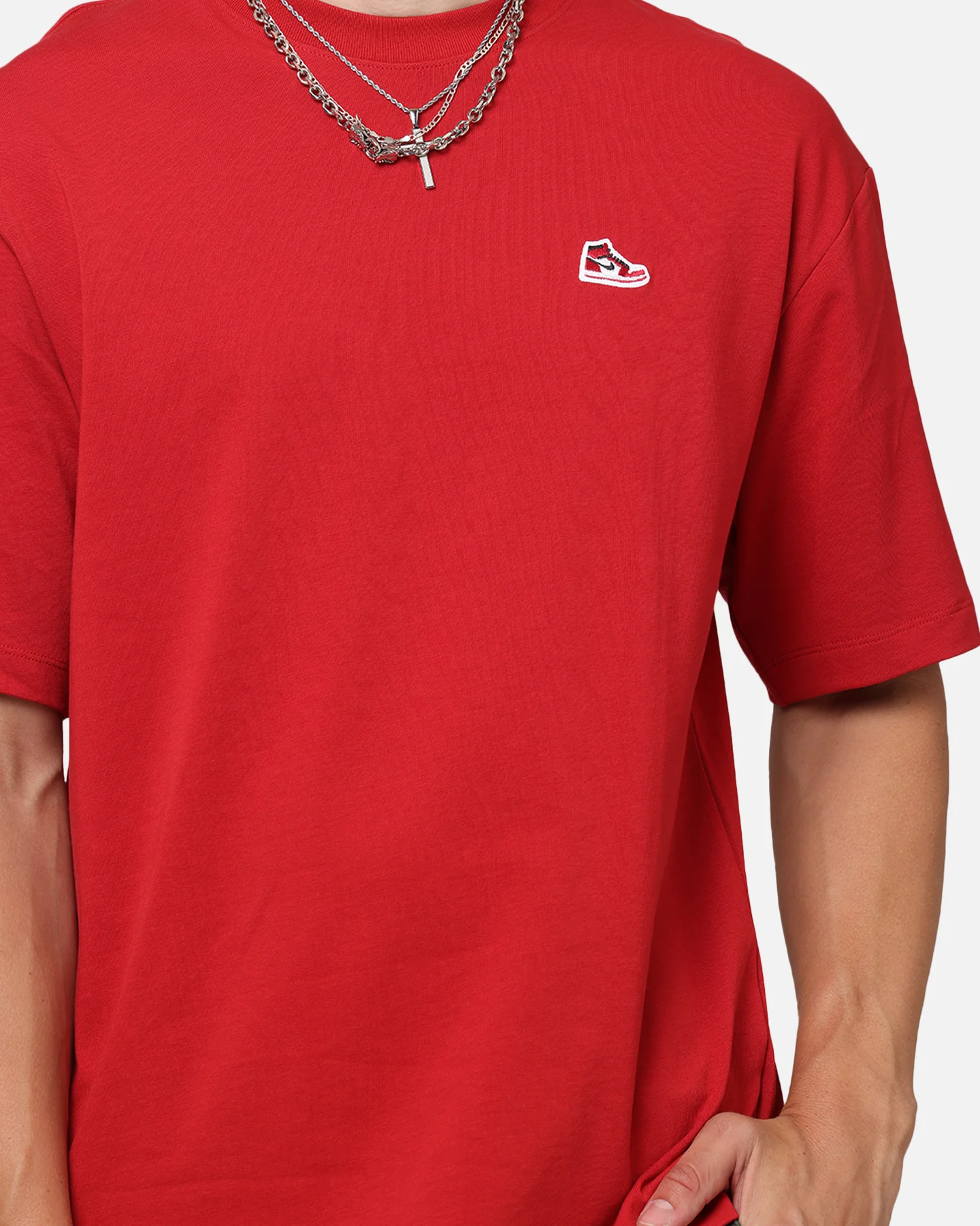 Jordan Brand Sneaker Patch Crew T-Shirt Varsity Red - Image 6