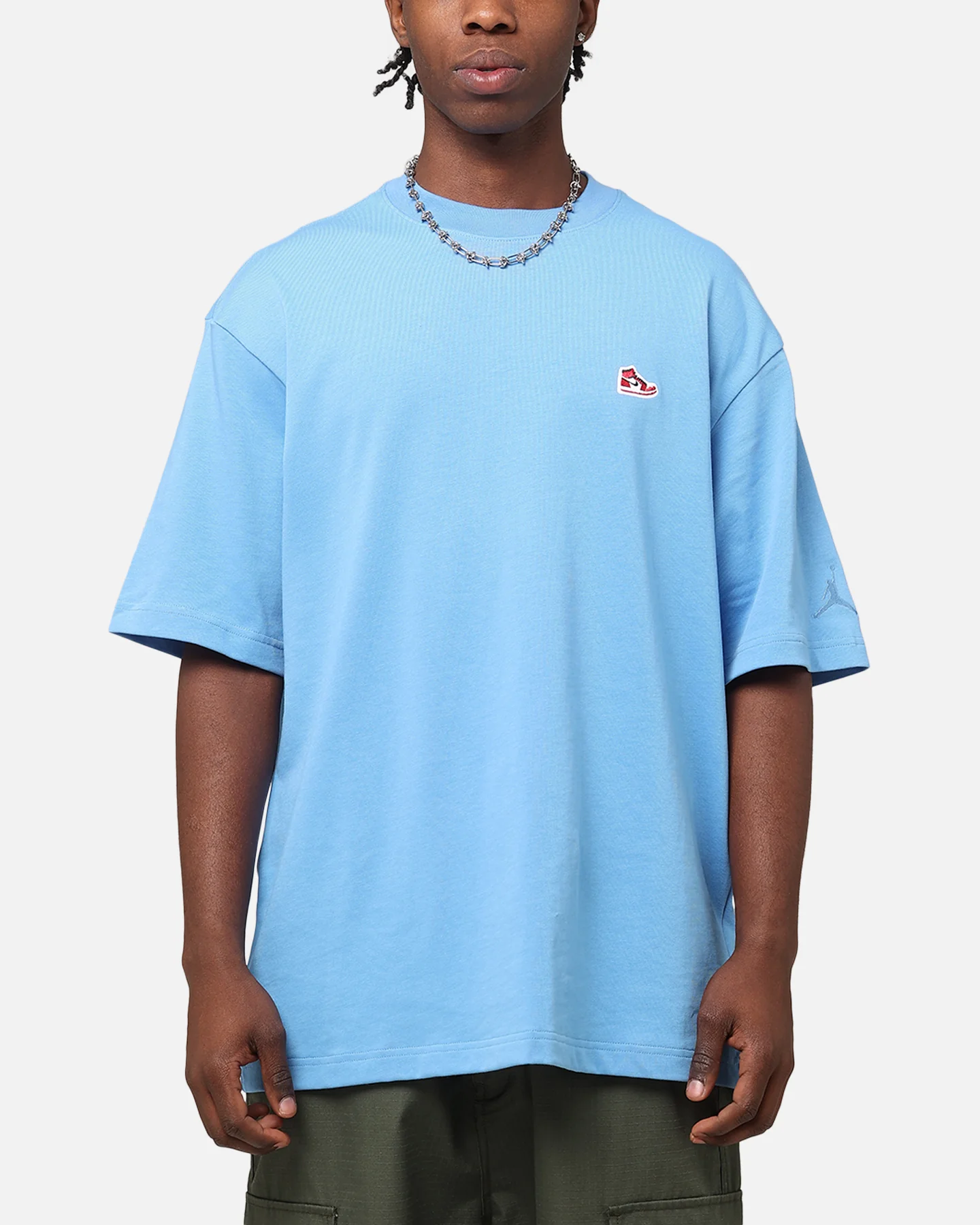 Jordan Brand Sneaker Patch Crewneck T-Shirt Legend Blue - Image 7