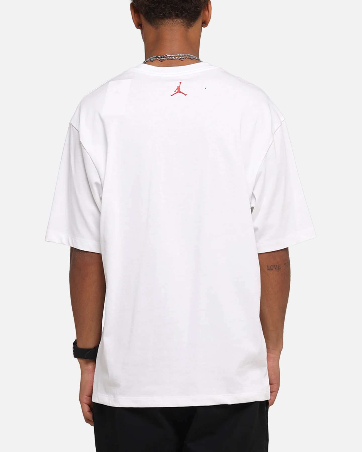 Jordan Brand Sneaker Patch Crewneck T-Shirt White/Varsity Red - Image 3