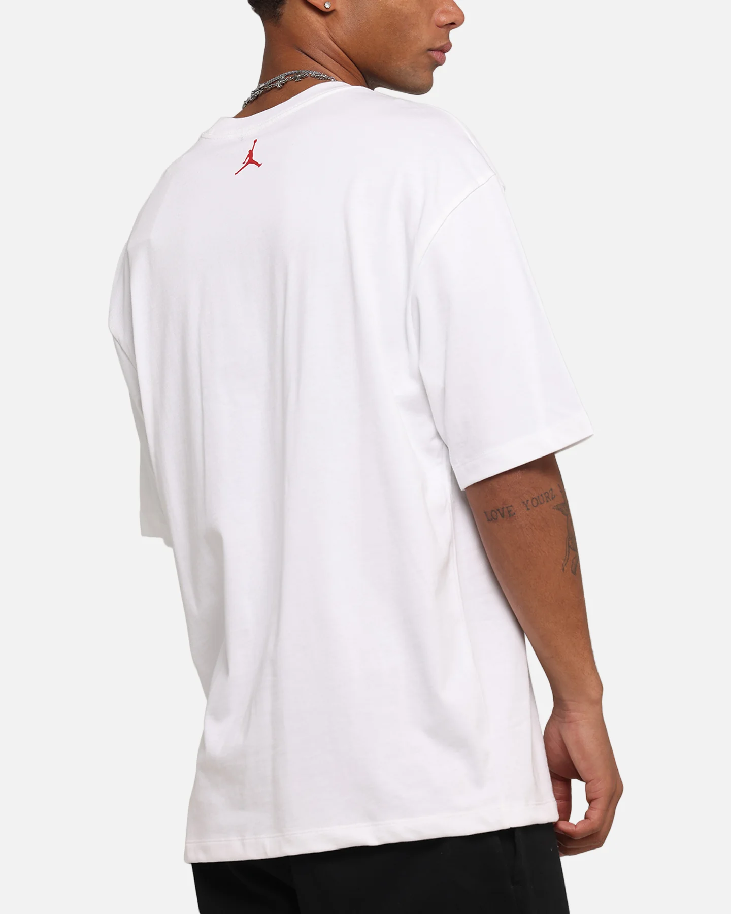 Jordan Brand Sneaker Patch Crewneck T-Shirt White/Varsity Red - Image 7