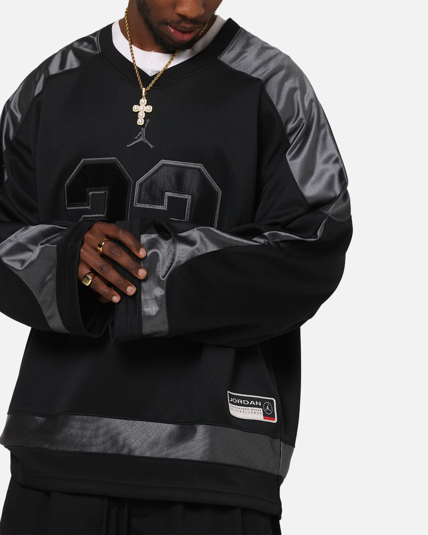 Jordan Brooklyn Collegiate Hockey Jersey Black/Iron Grey - Image 7