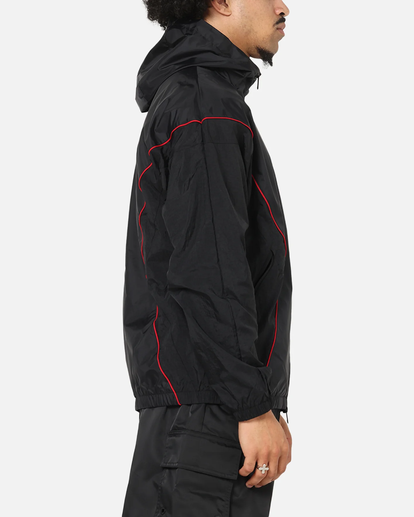 Jordan Brooklyn Draft Jacket Black/Black/Red - Image 4