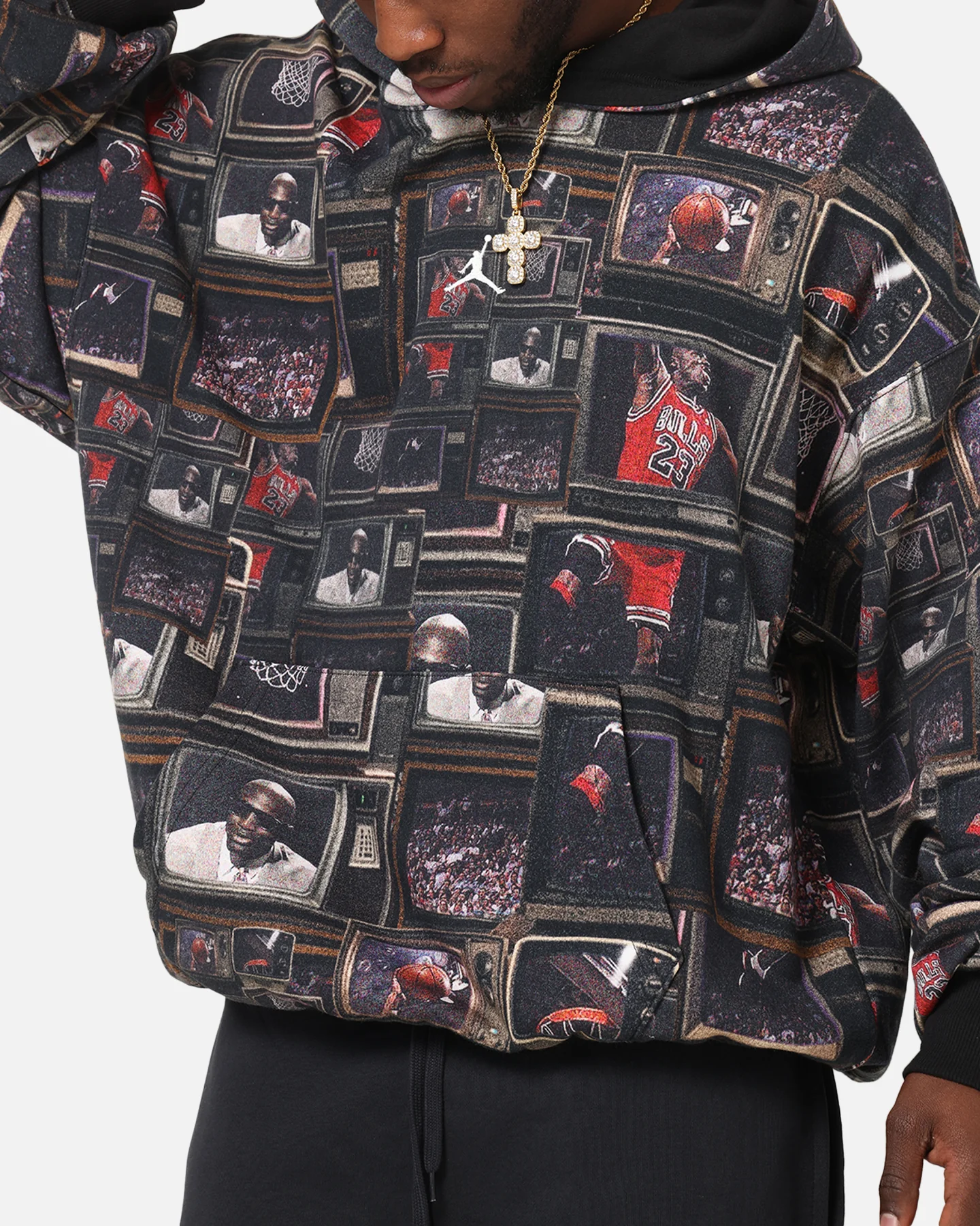 Jordan Brooklyn Fleece Printed Hoodie Black/Sail - Image 6