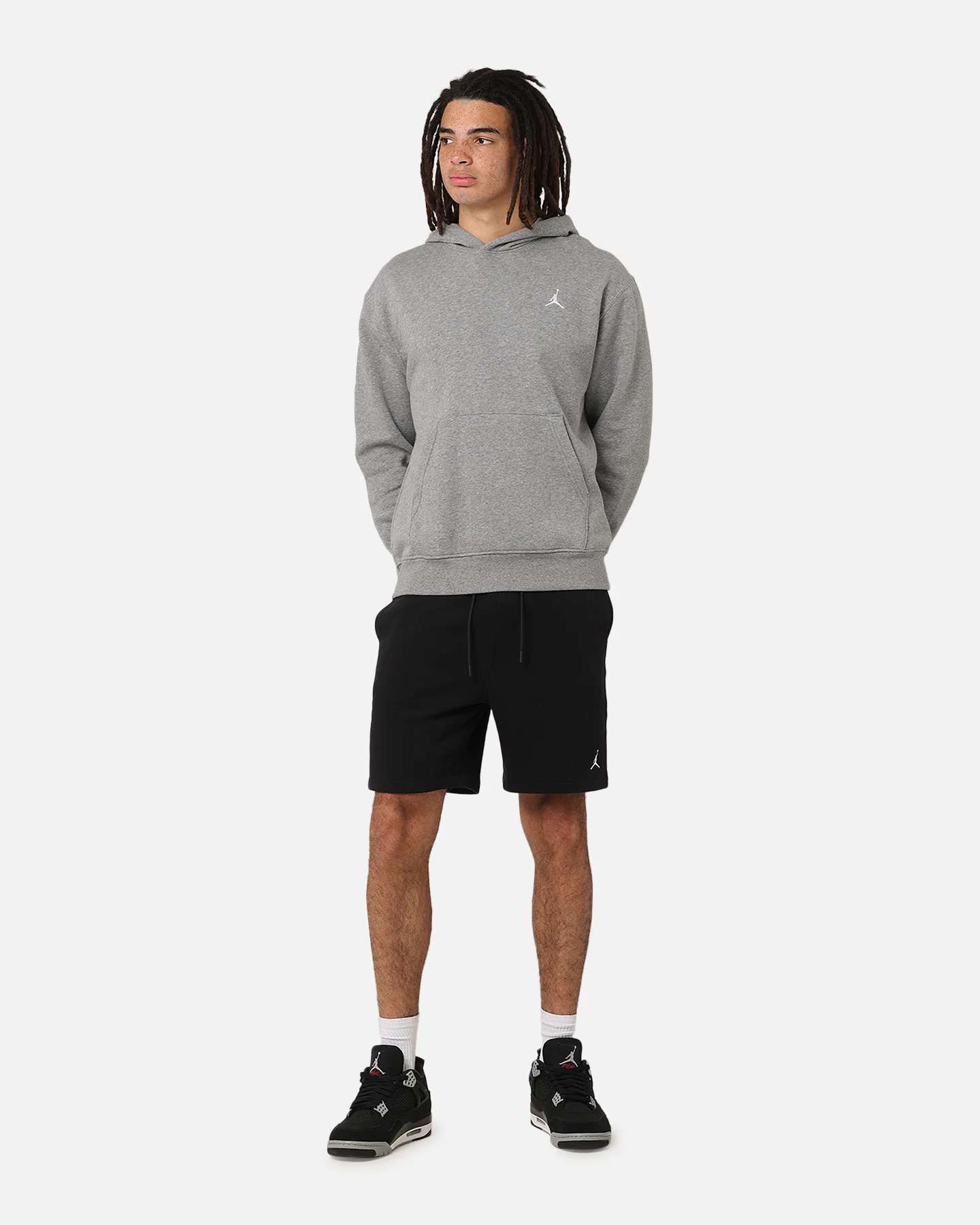 Jordan Brooklyn Fleece Pullover Hoodie Carbon Heather/White - Image 2