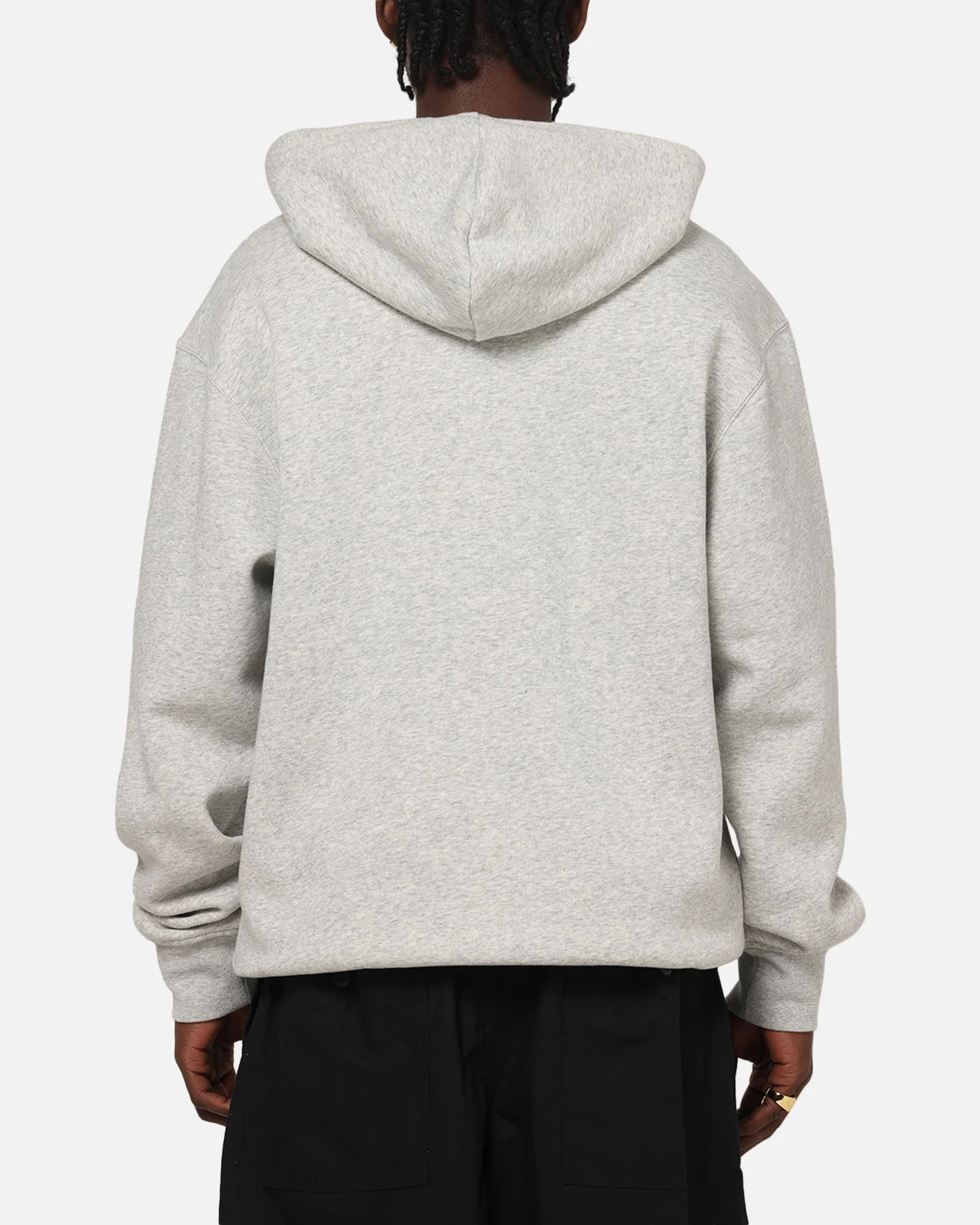Jordan Brooklyn Fleece Pullover Hoodie Grey Heather/White - Image 3