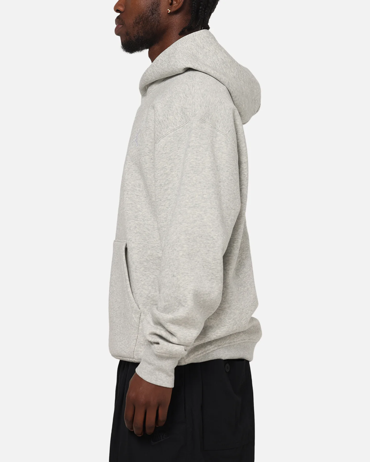 Jordan Brooklyn Fleece Pullover Hoodie Grey Heather/White - Image 5