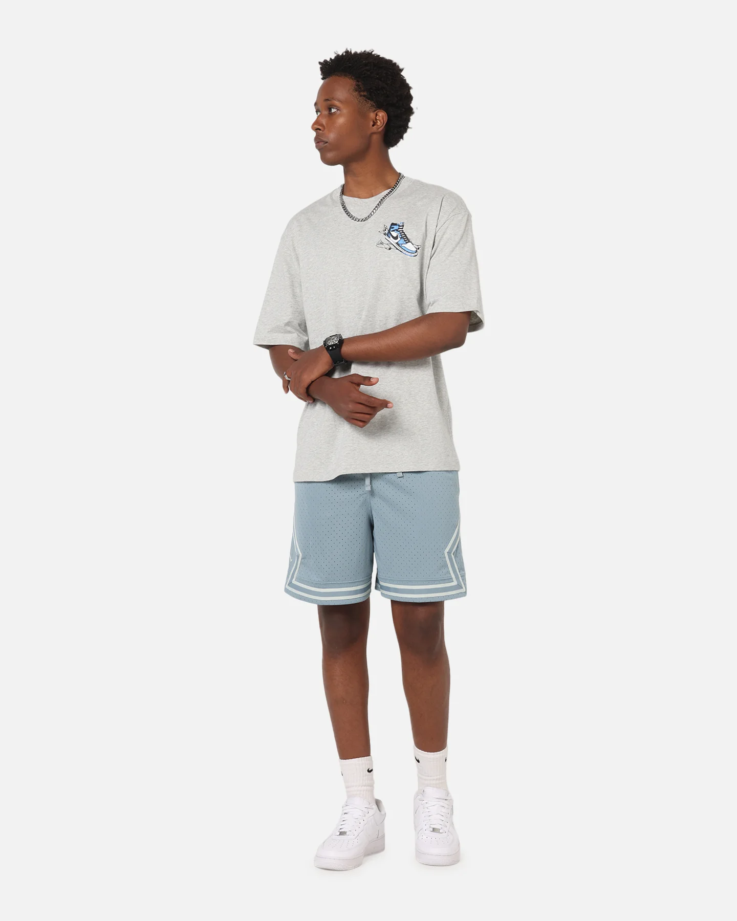 Jordan Dri-FIT Mesh Diamond Shorts Aviator Grey - Image 2